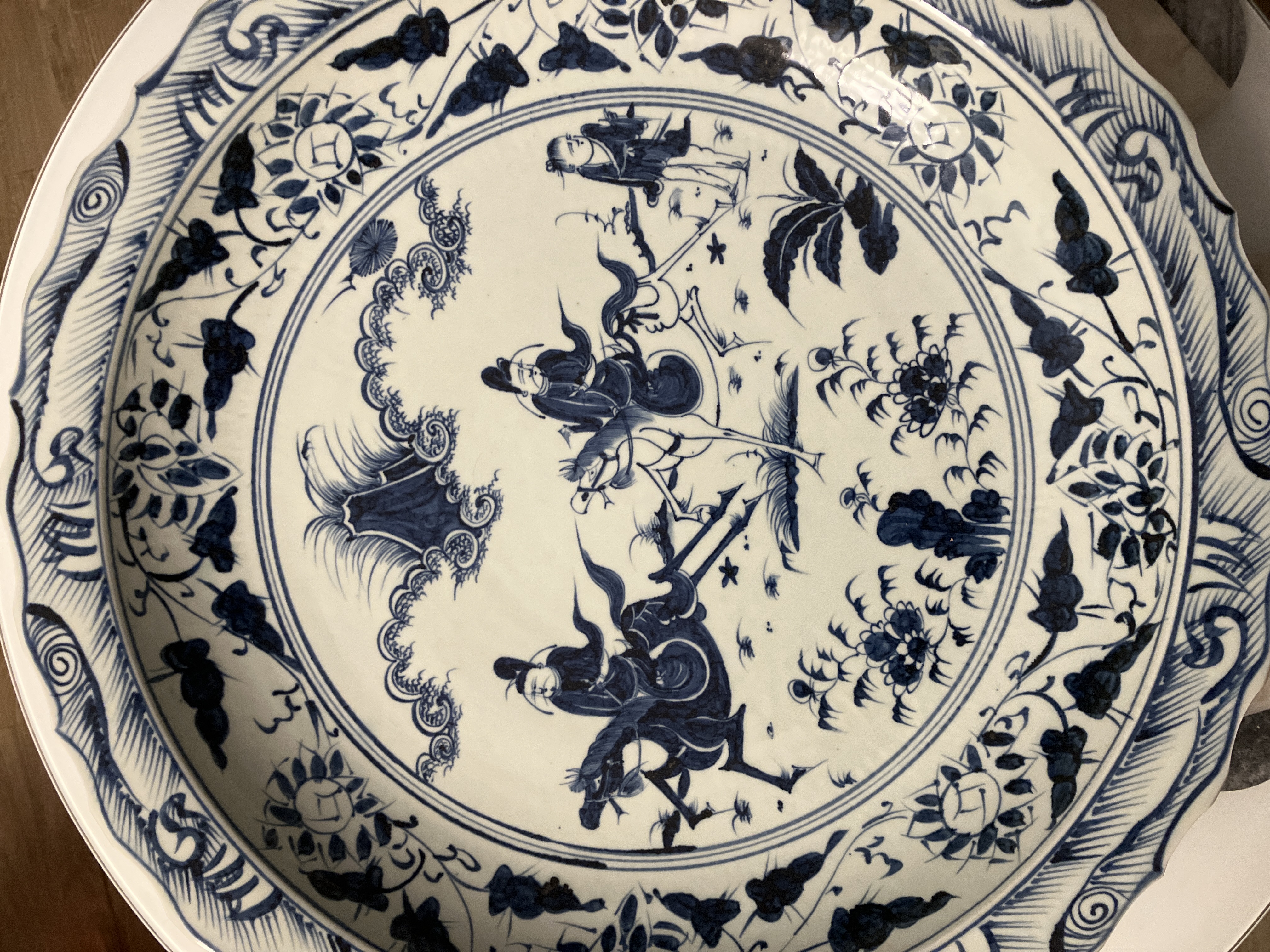 Ming Dynasty Style Blue and White Porcelain Charger
