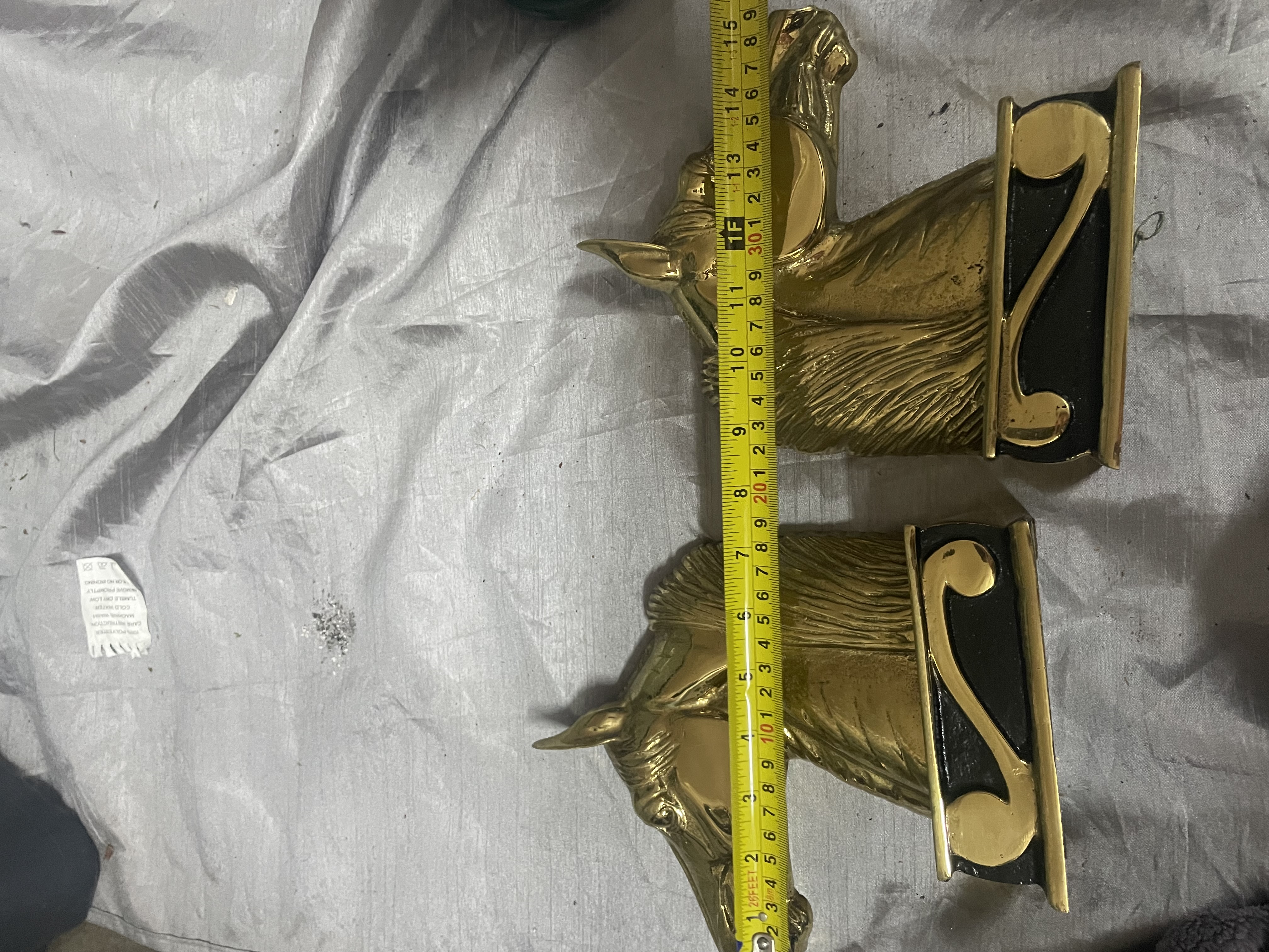 Mid-Century Modern Brass Horse Head Bookends