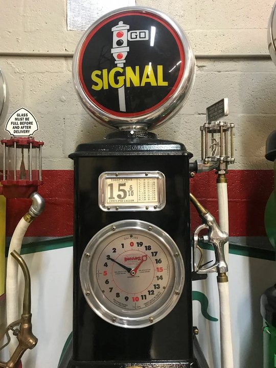 Restored Bennett Model 76 Gas Pump in Signal Gasoline Livery