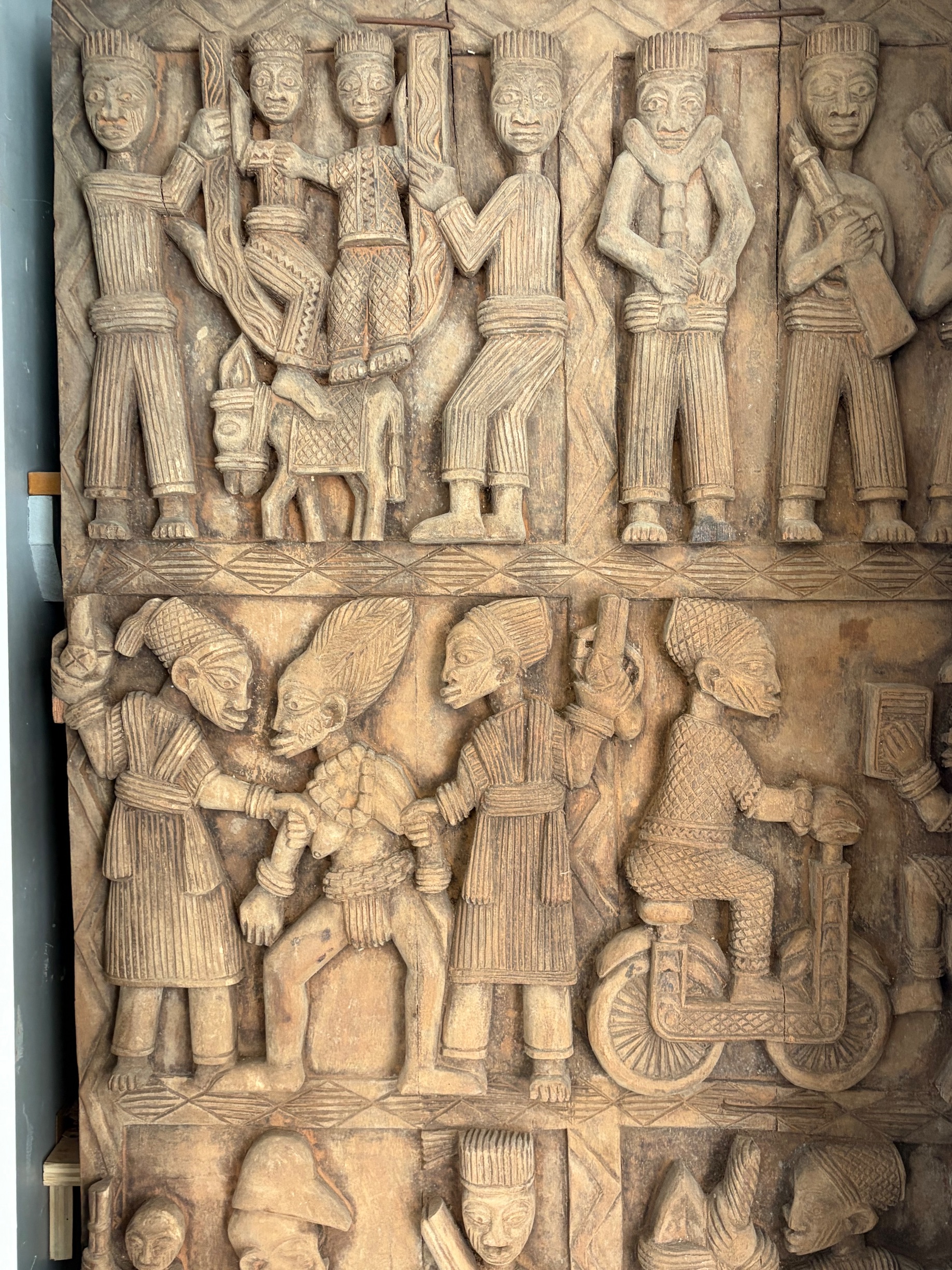 Yoruba-Style Carved Wooden Narrative Door Panel thumbnail 2
