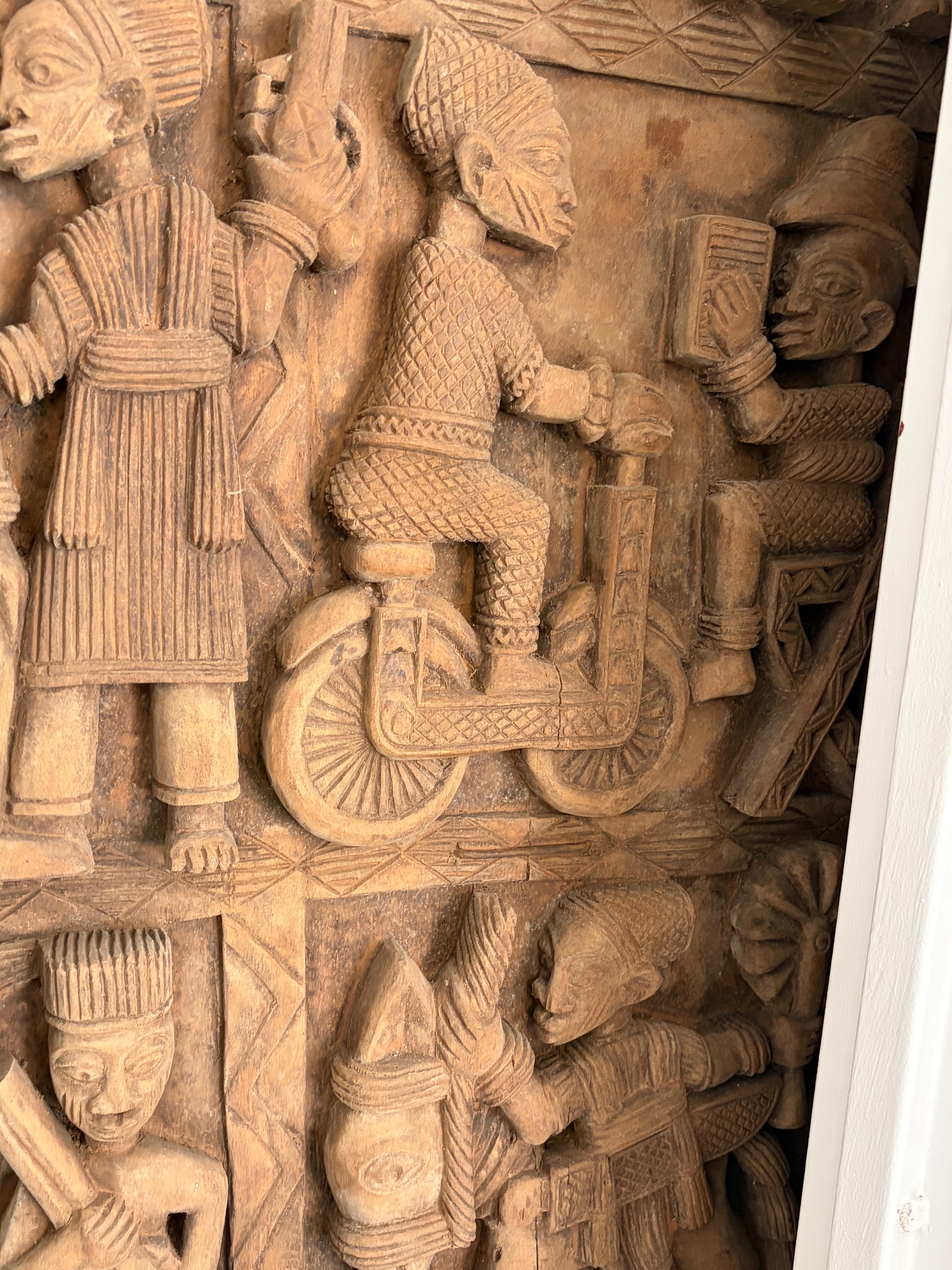 Yoruba-Style Carved Wooden Narrative Door Panel thumbnail 4