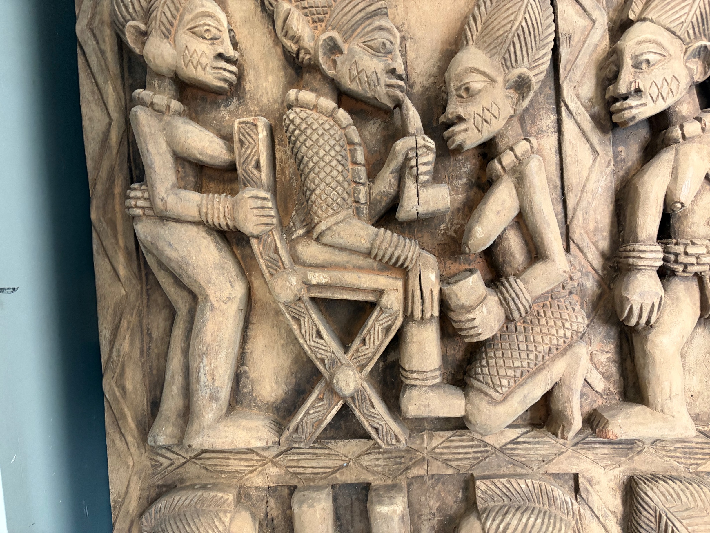 Yoruba-Style Carved Wooden Narrative Door Panel thumbnail 10