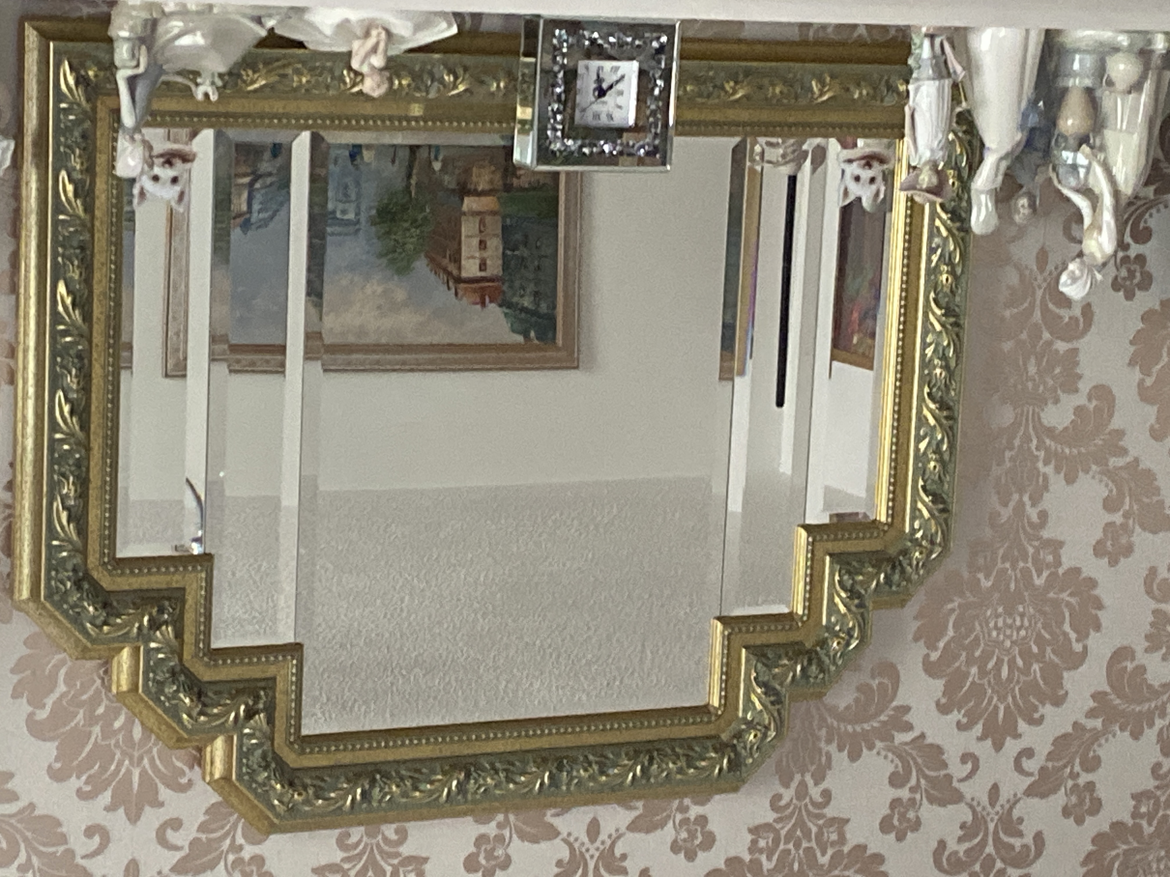 Art Deco Style Giltwood Overmantel Mirror