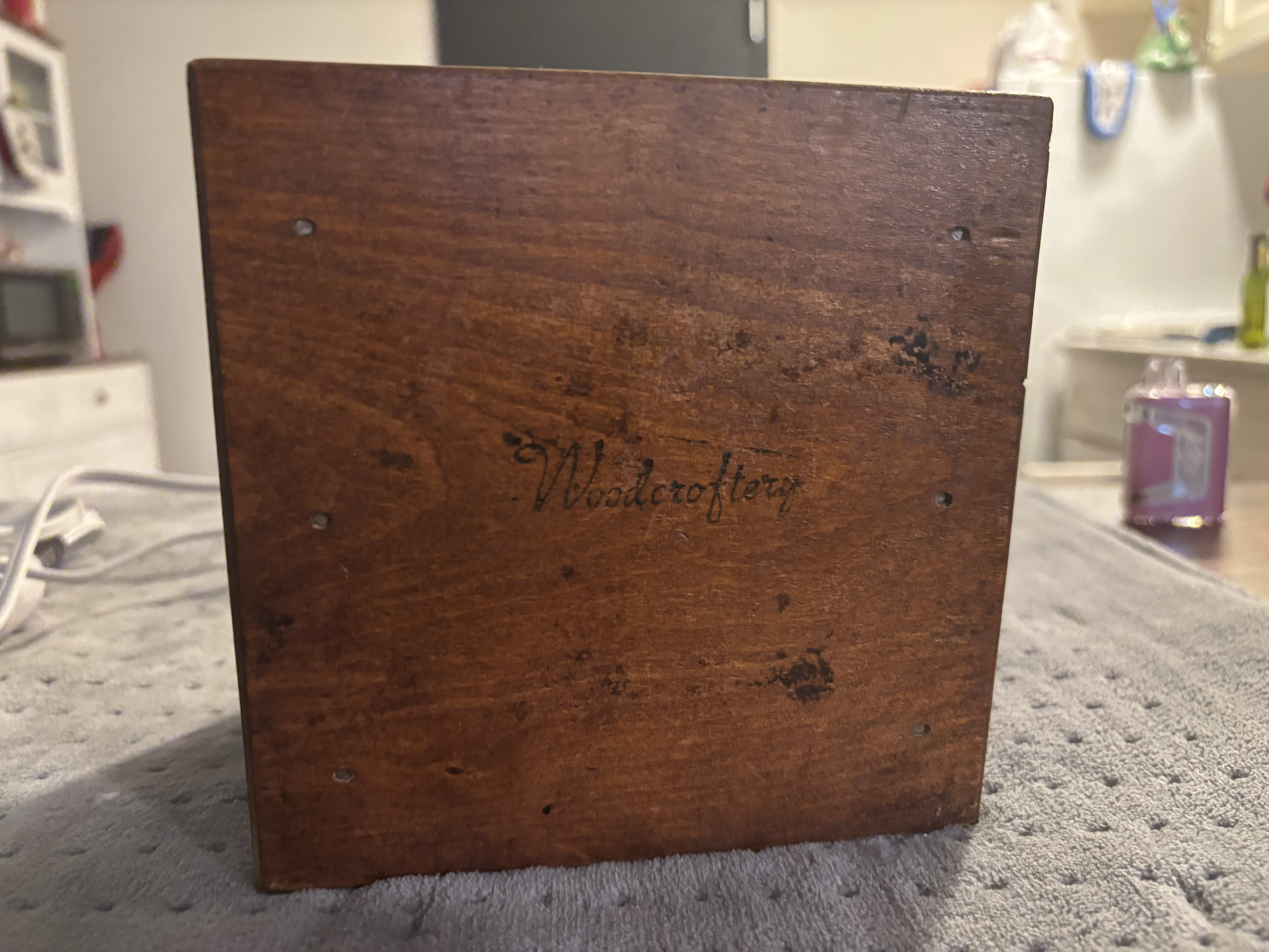 Woodcrafters Vintage Dovetailed Wood and Cast Iron Coffee Grinder