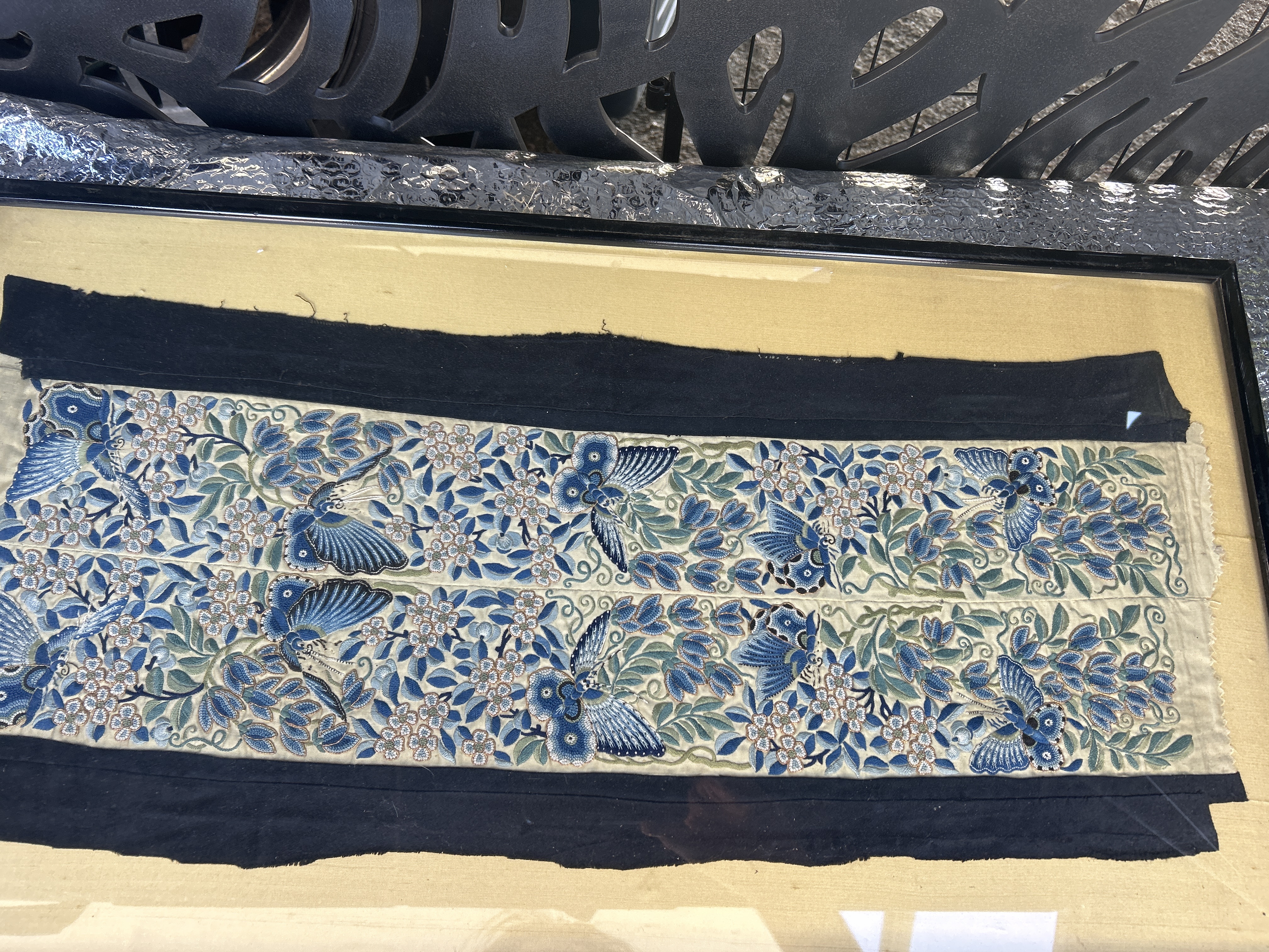 Chinese Qing Dynasty Embroidered Silk Panel
