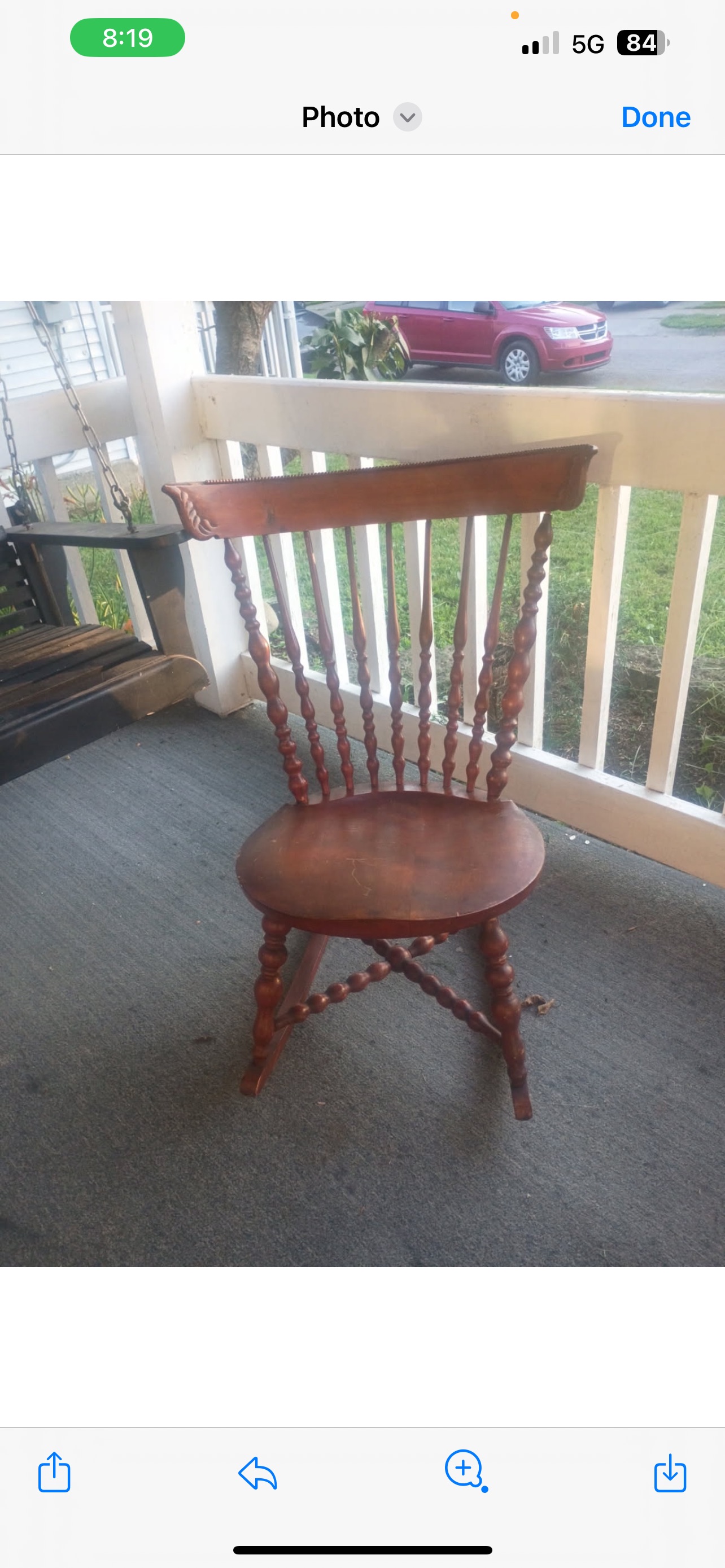 American Victorian Period Oak Spool-Turned Side Chair
