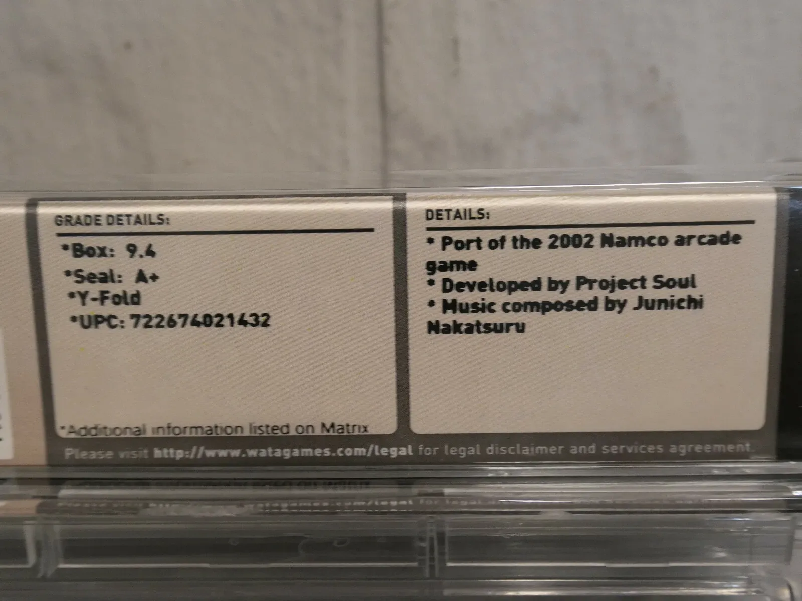 WATA-Certified PlayStation 2 SoulCalibur II thumbnail 4