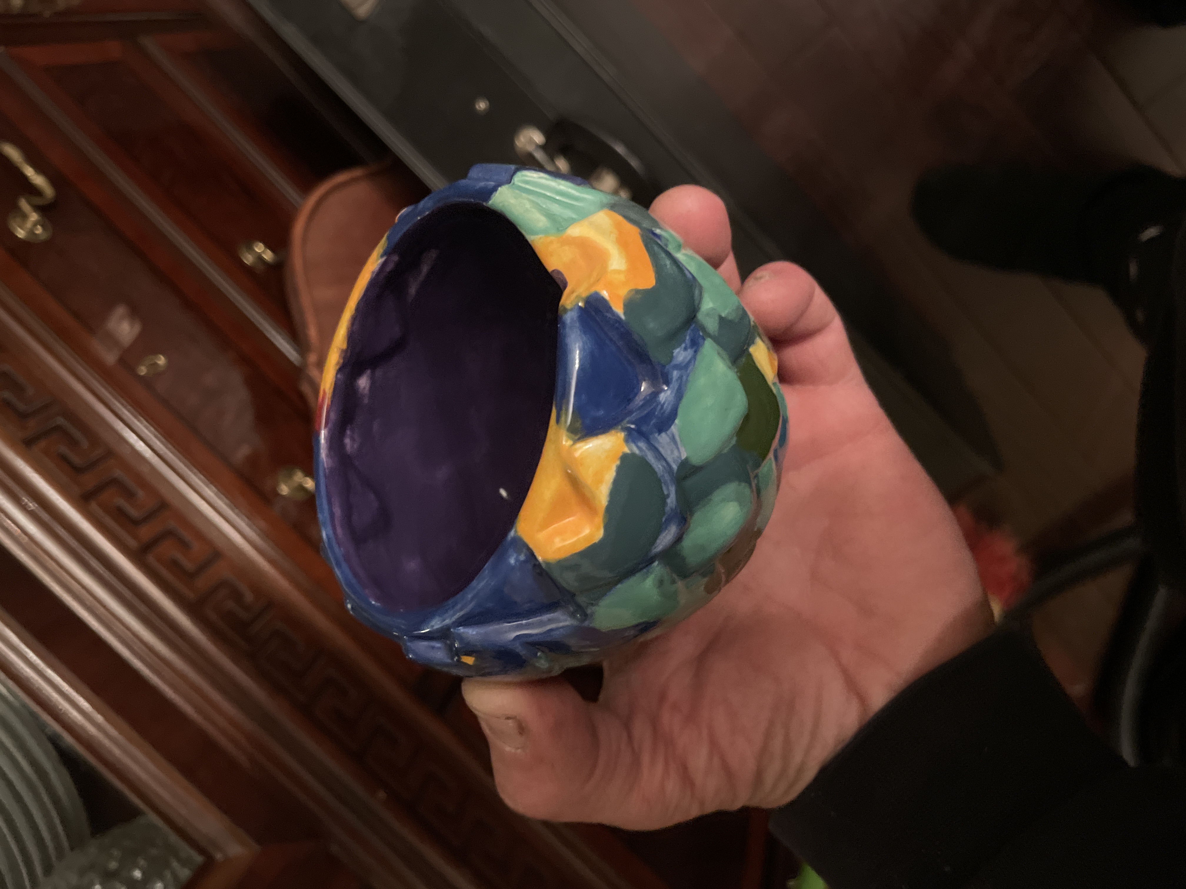 Mid-Century Modern Geometric Ceramic Vase