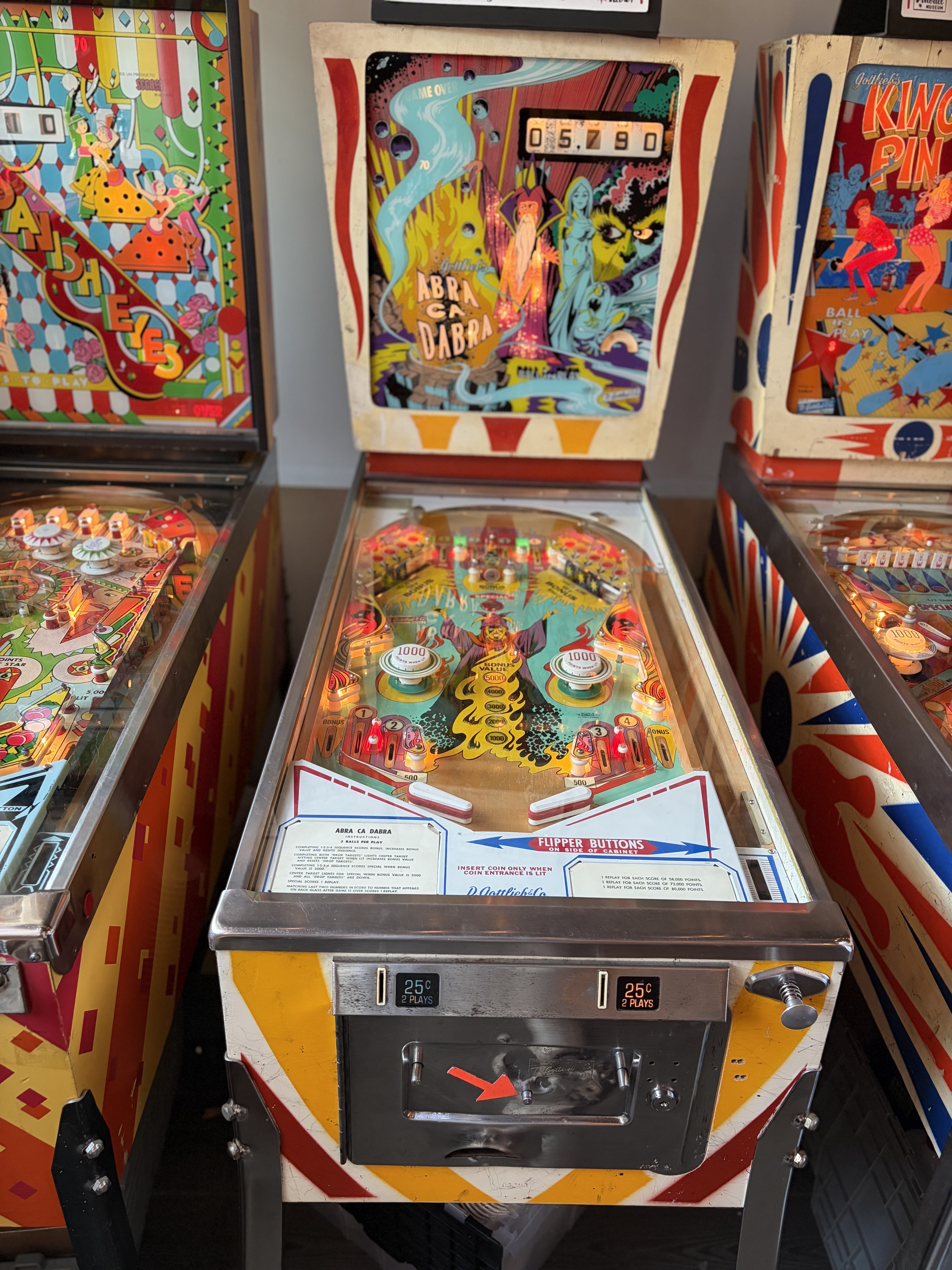 1975 Gottlieb Abra Ca Dabra Electro-Mechanical Pinball Machine thumbnail 2