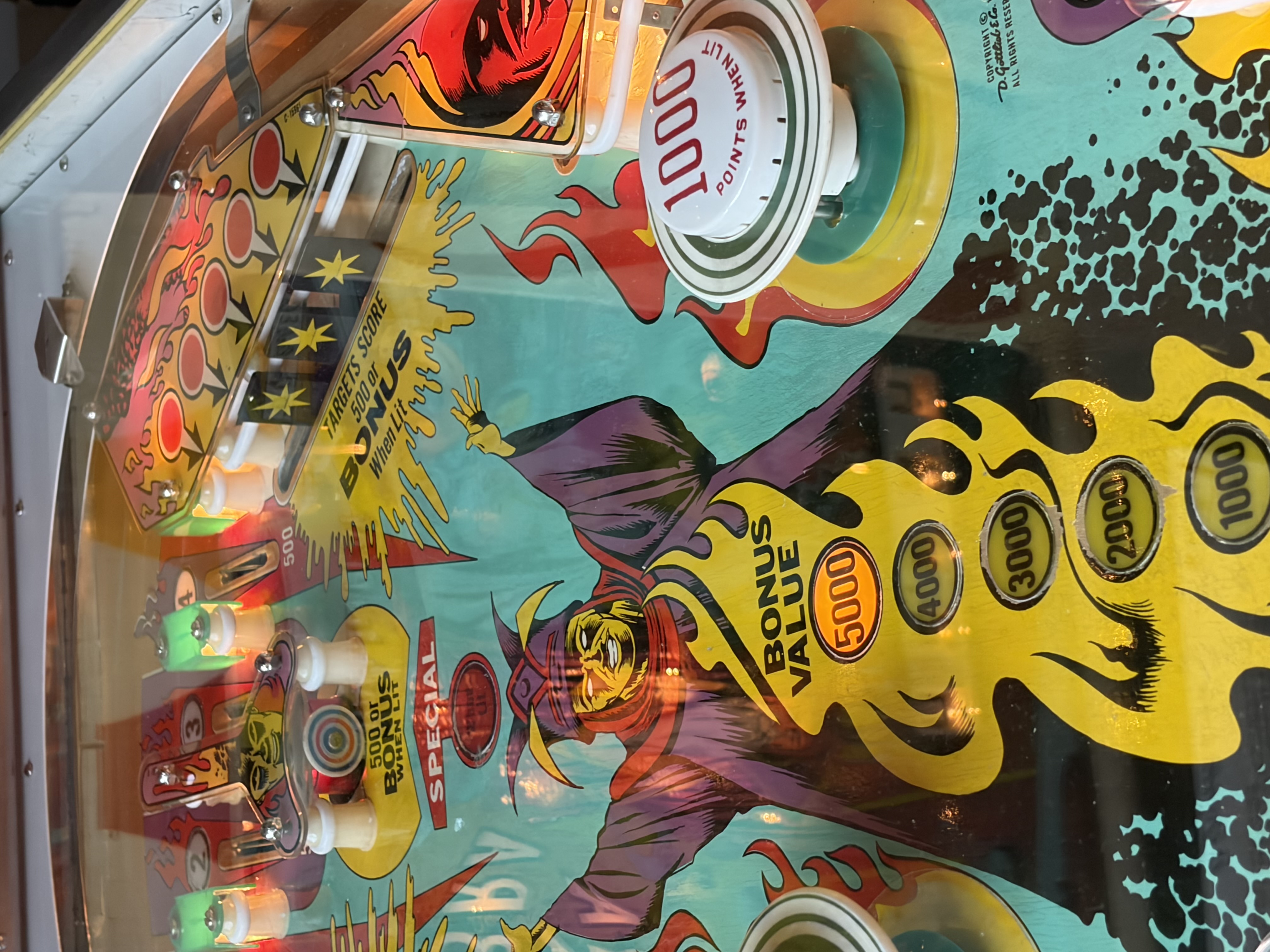 1975 Gottlieb Abra Ca Dabra Electro-Mechanical Pinball Machine thumbnail 3