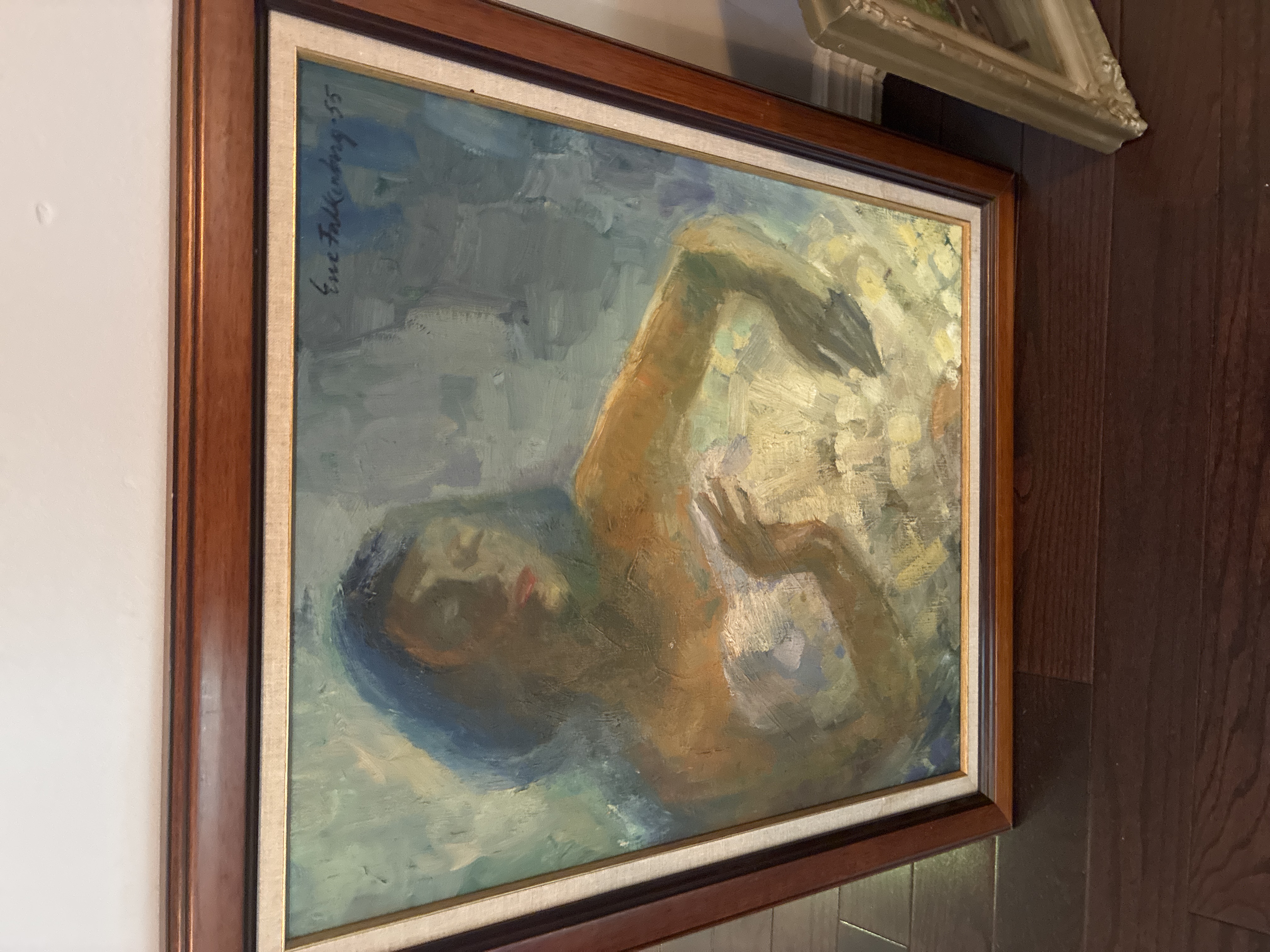 Mid-Century Modern Oil Painting by Enee Falkenberg (1955)