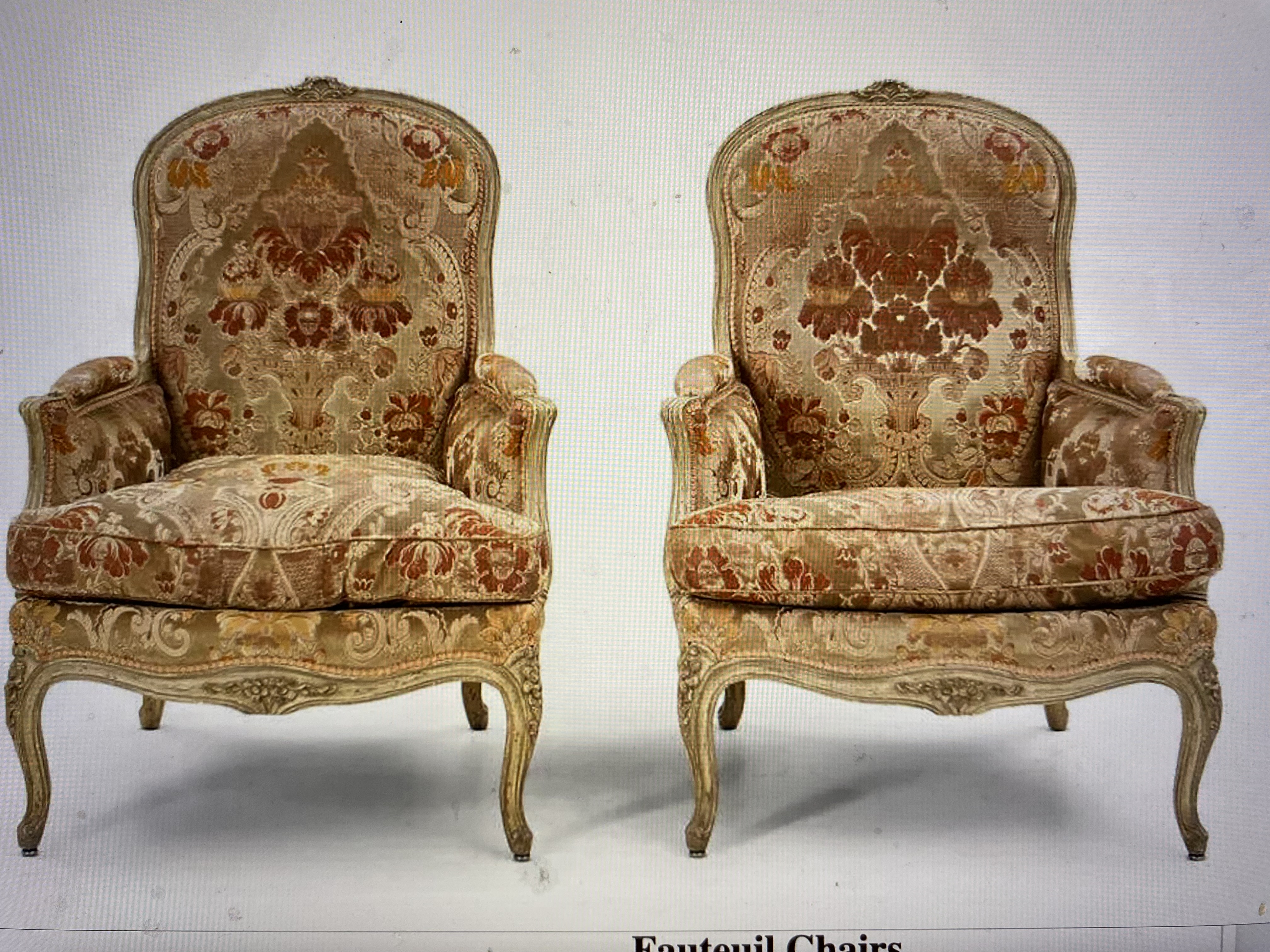 Louis XV Style Fauteuil Chairs