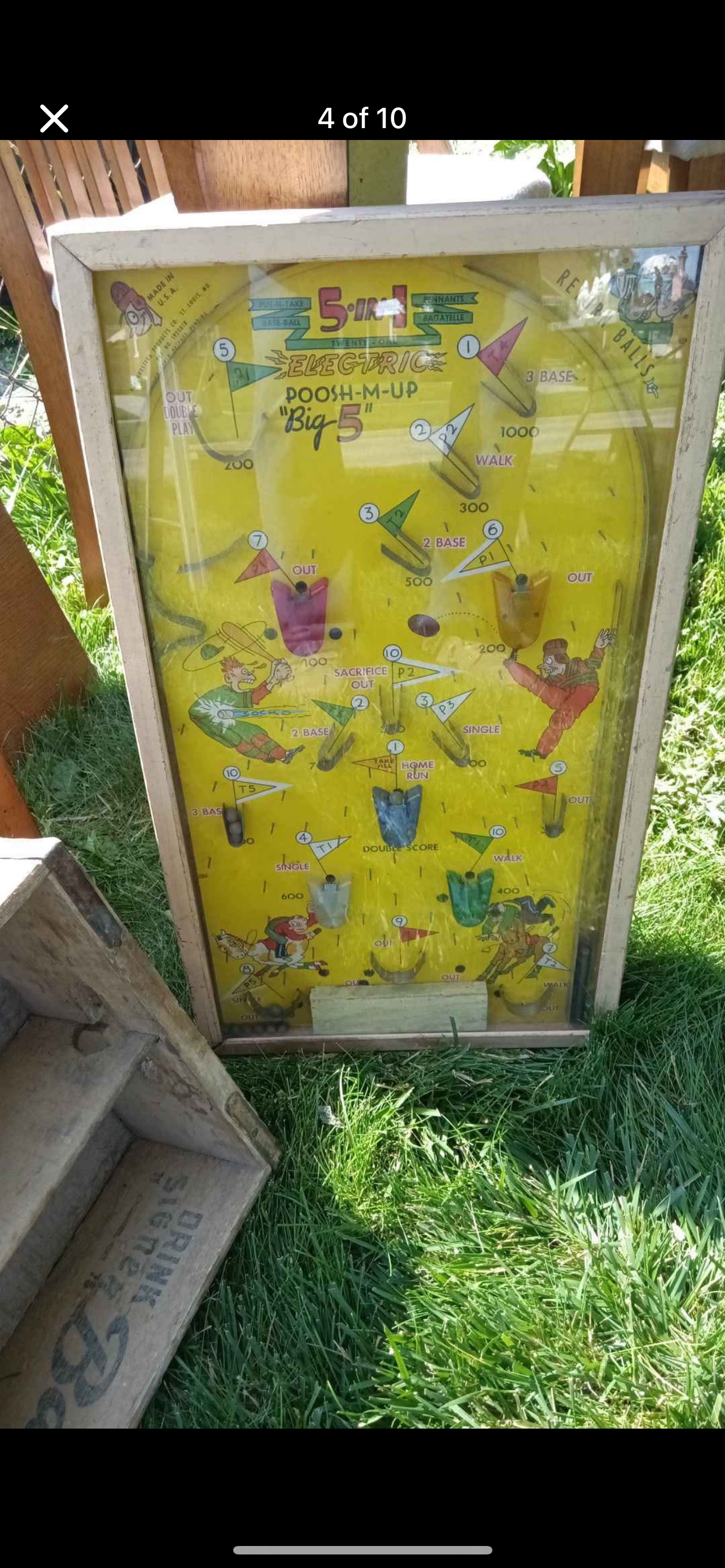 Mid-Century American Electric Poosh-M-Up 'Big 5' Baseball Pinball Game