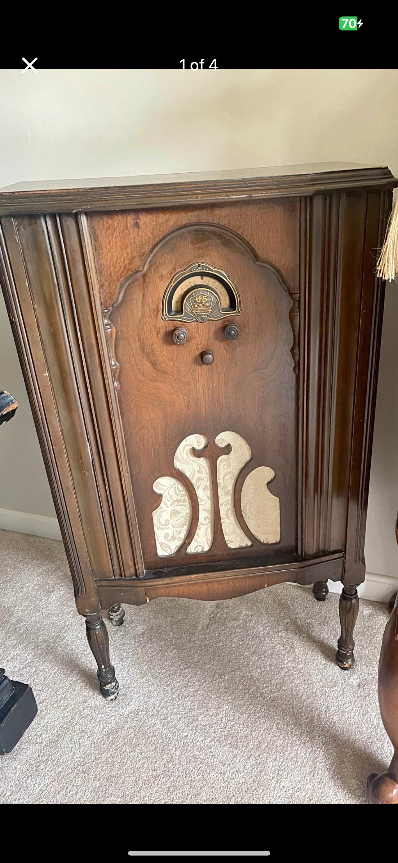 American Art Deco Walnut Floor Radio Cabinet