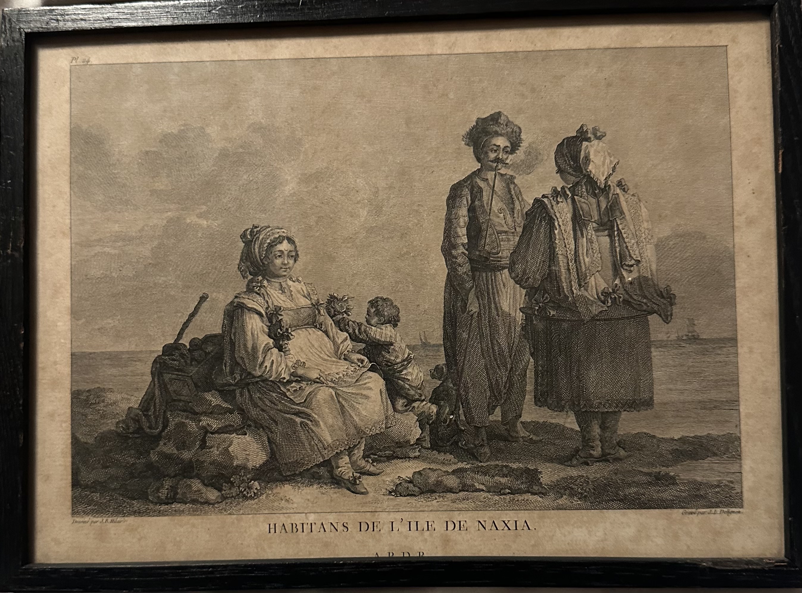 18th Century Engraving 'Habitans de l'Ile de Naxia'