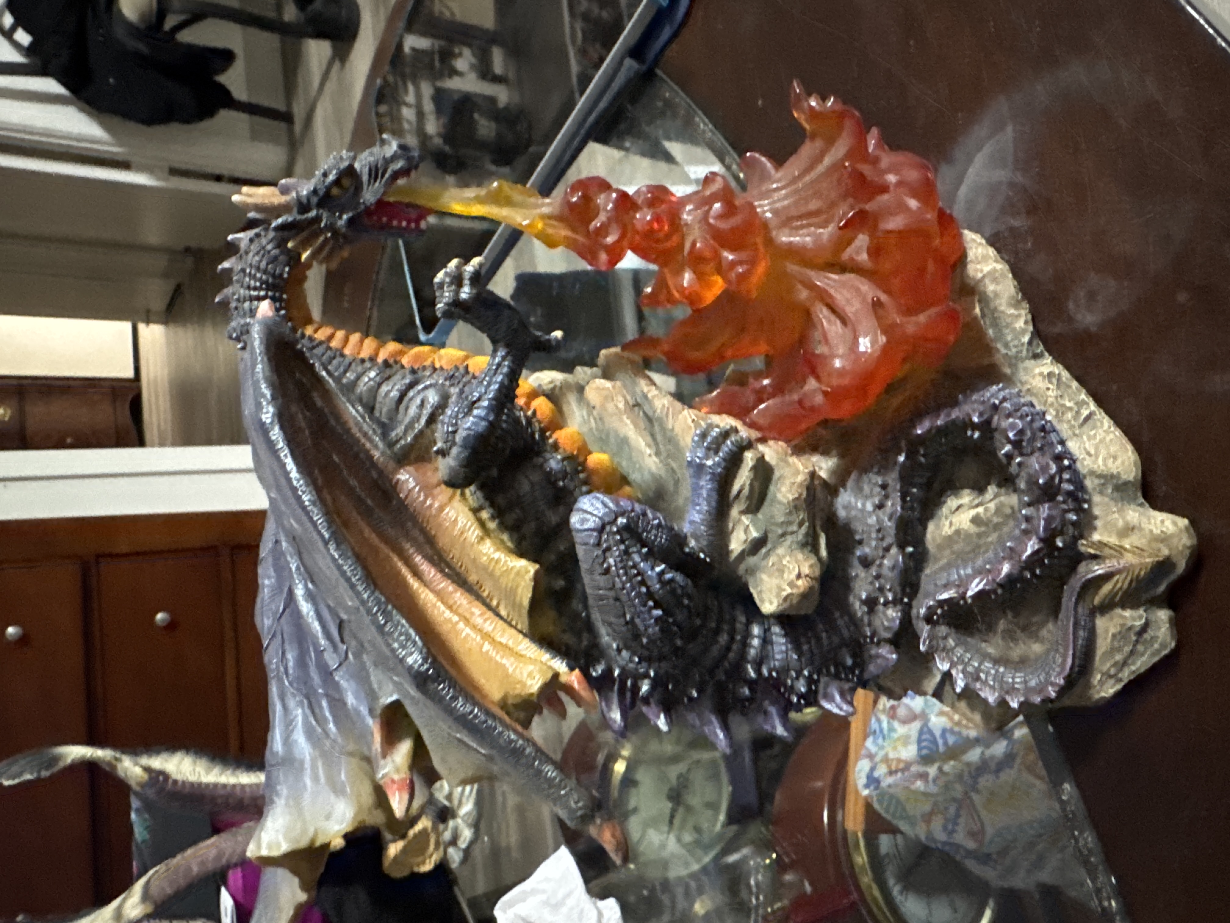 Modern Resin Dragon Sculpture