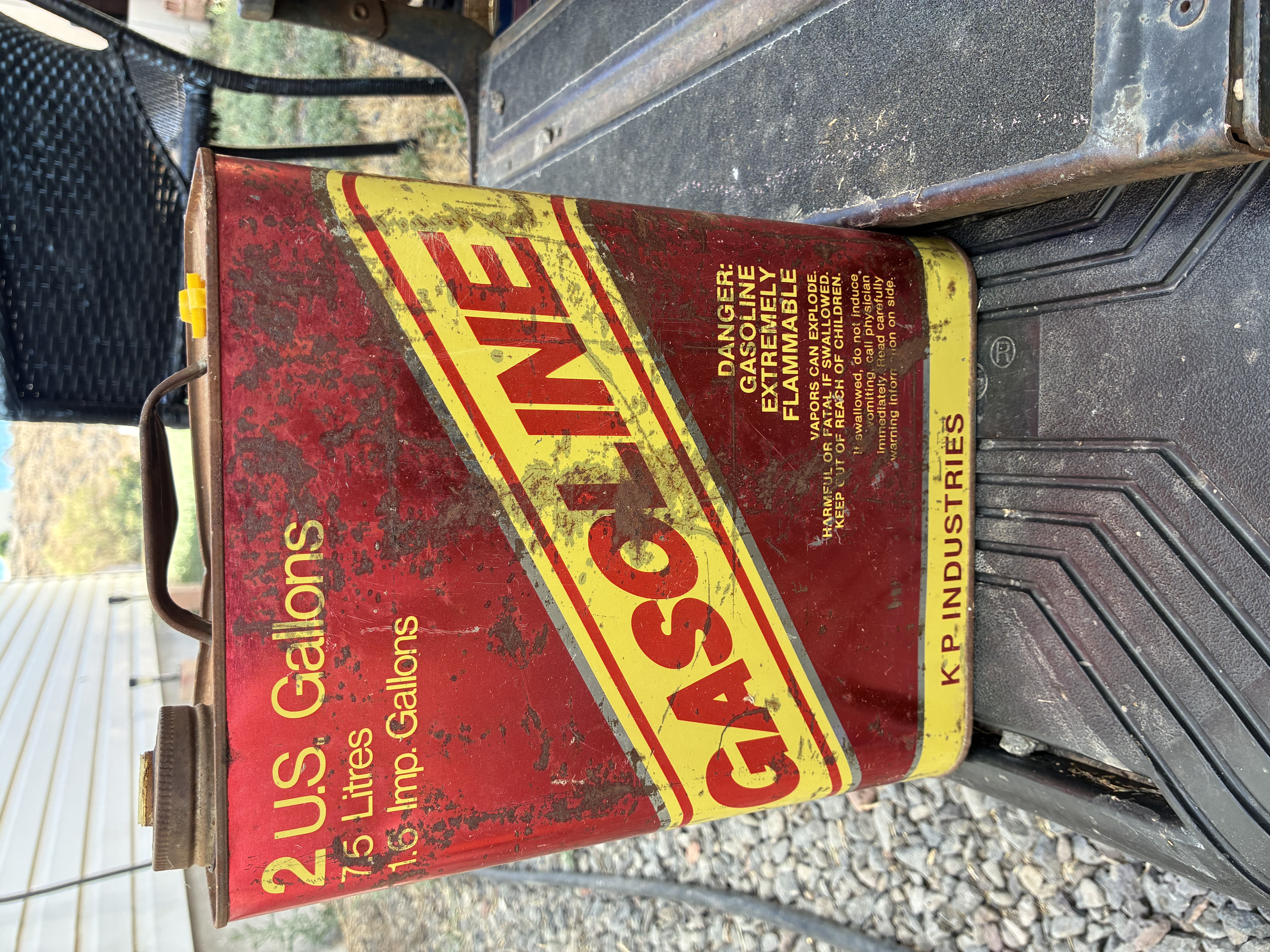Vintage K.P. Industries Metal Gasoline Can