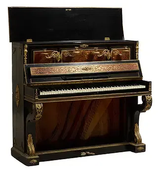 French Napoleon III Period Ebonized Upright Piano with Gilt Bronze Mounts thumbnail 3