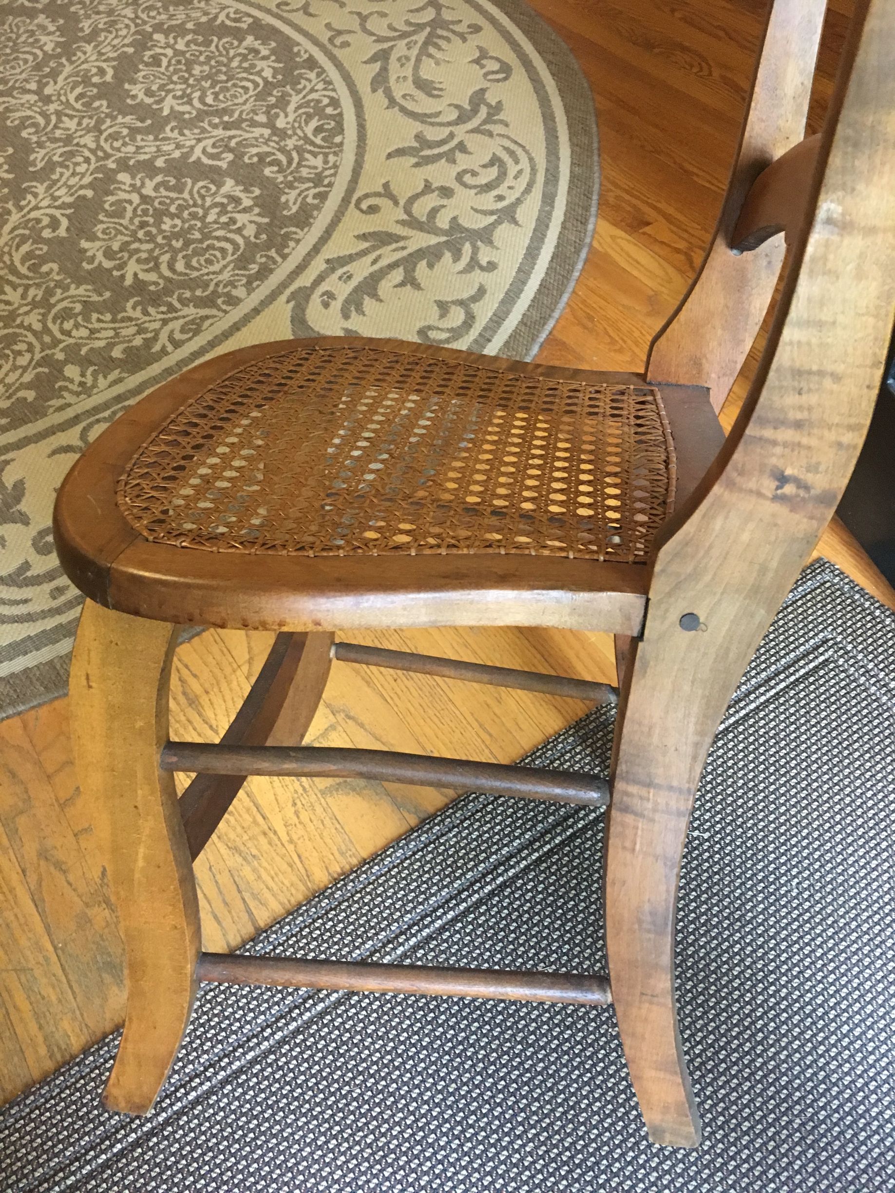 American Victorian Period Walnut Pressed-Back Cane-Seat Side Chair thumbnail 4