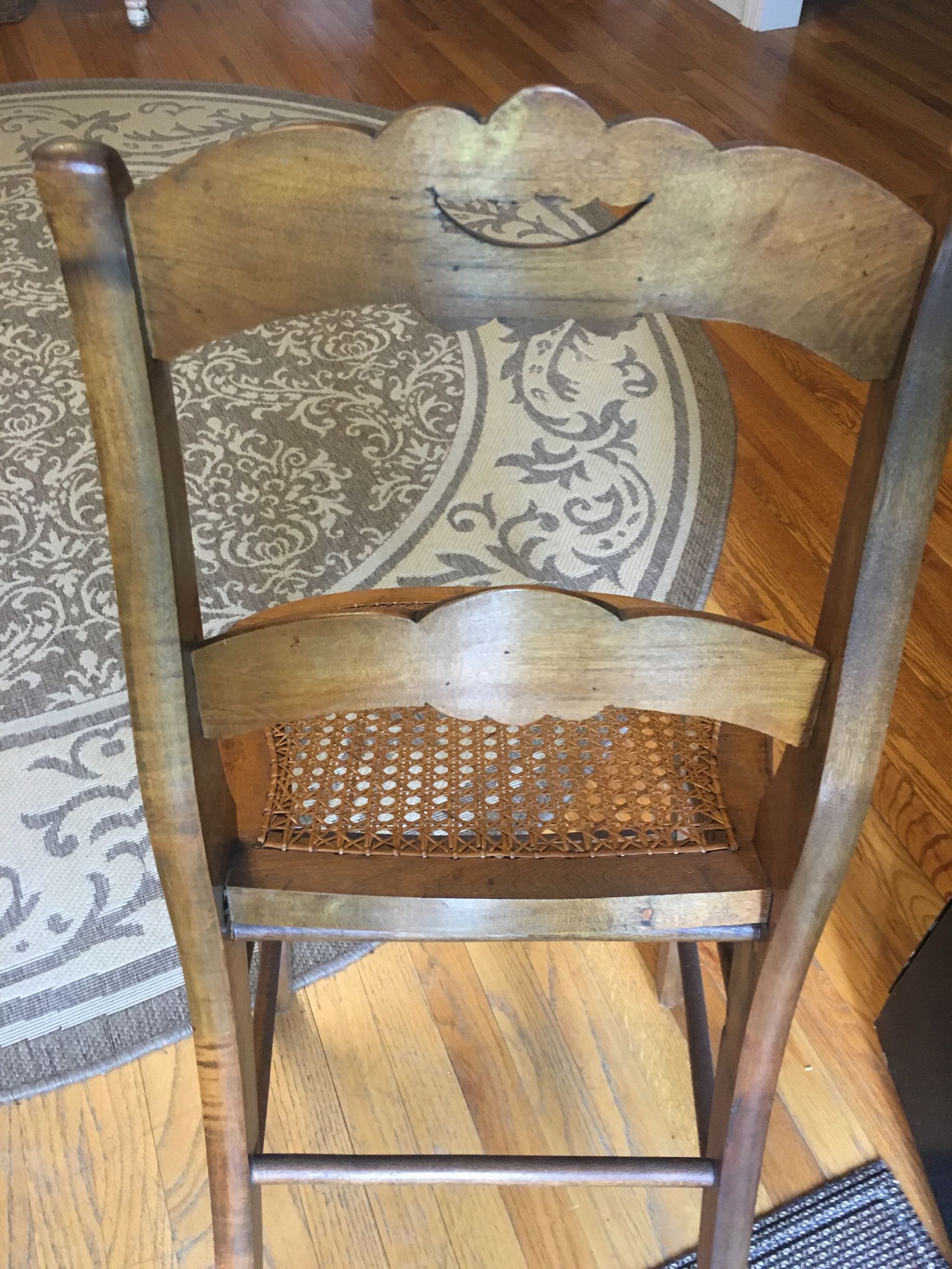 American Victorian Period Walnut Pressed-Back Cane-Seat Side Chair thumbnail 5