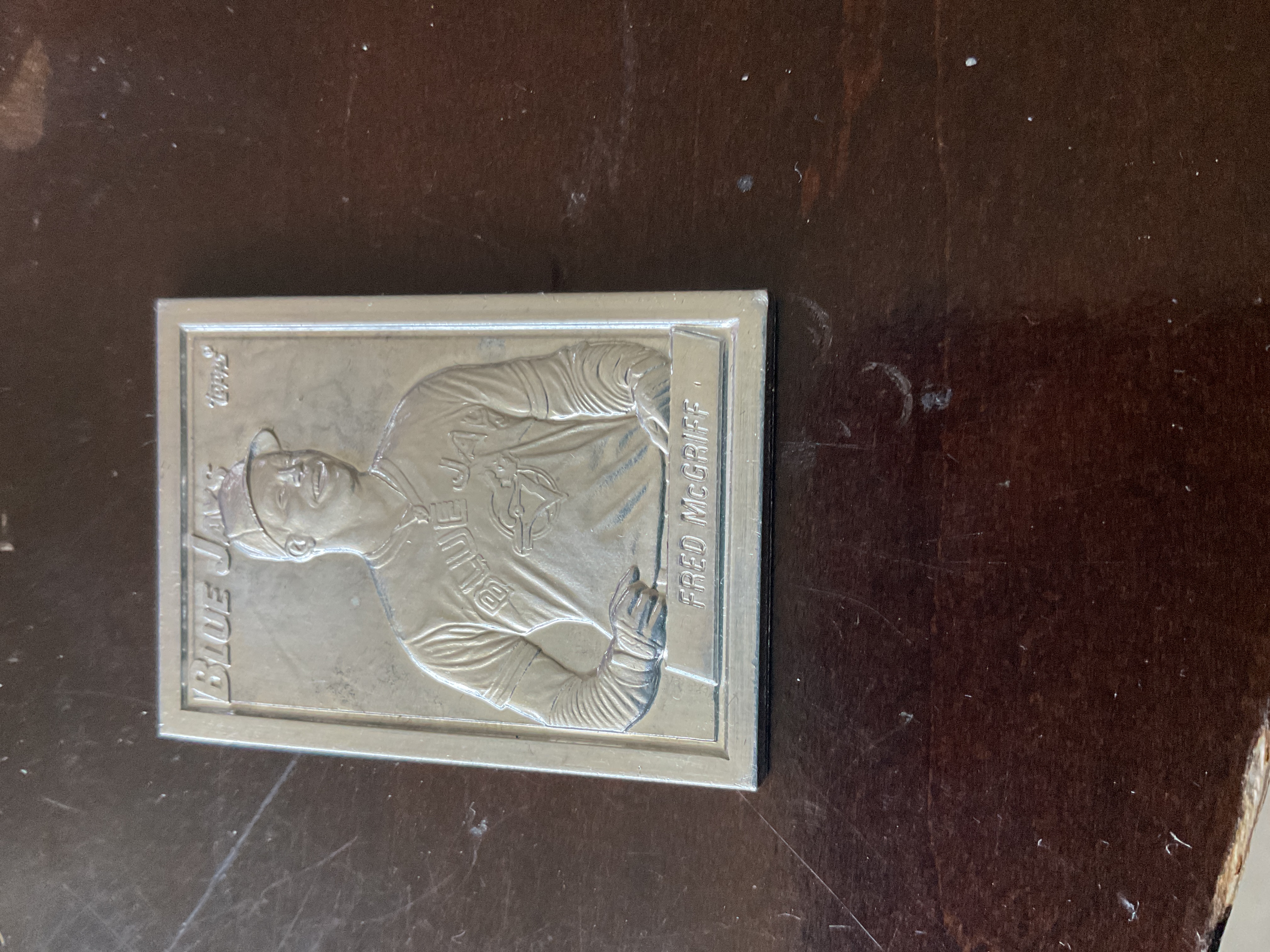 Fred McGriff Toronto Blue Jays Engraved Metal Collector Card