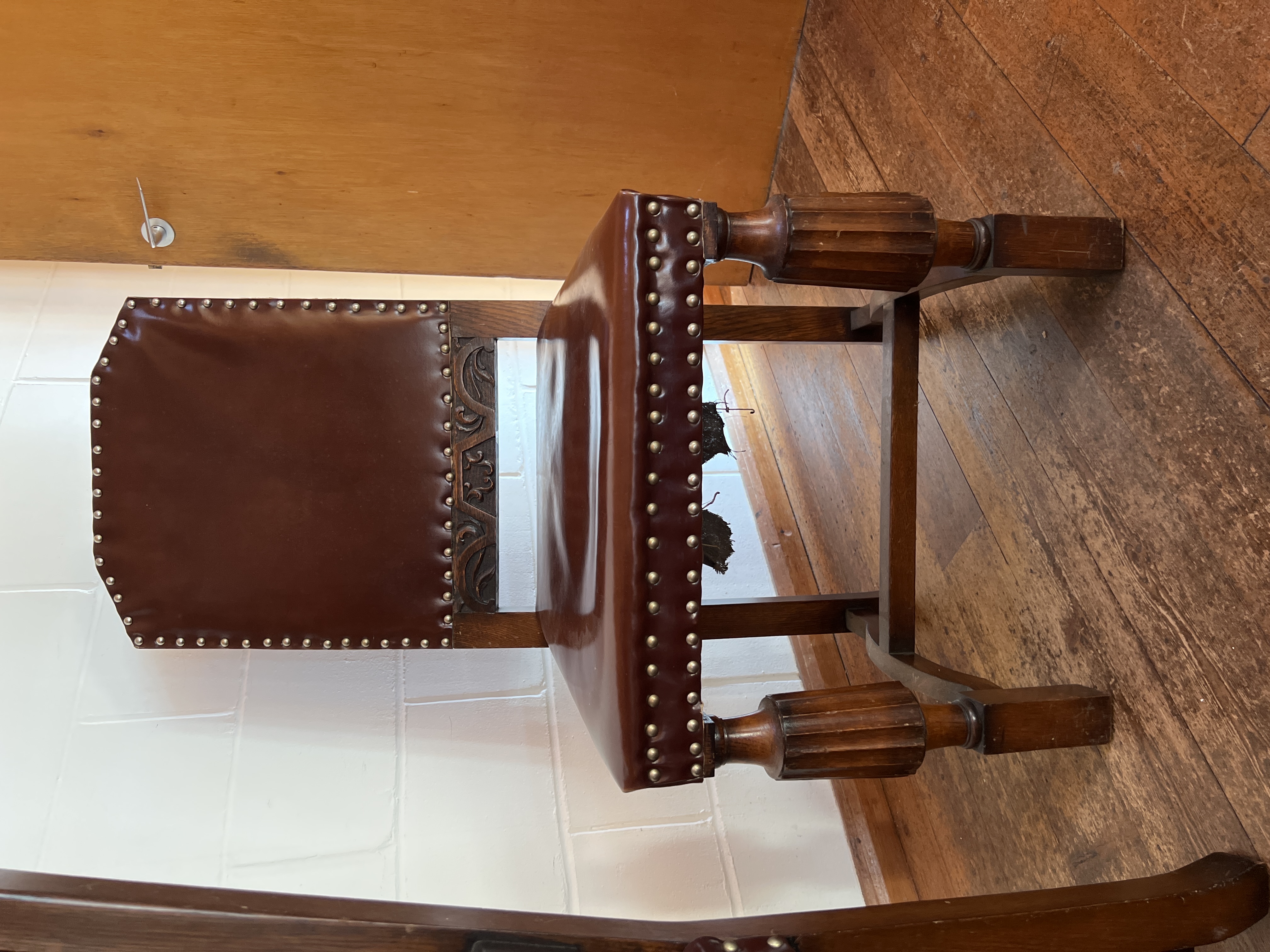 Mid-Century Spanish Revival Style Leather Chair