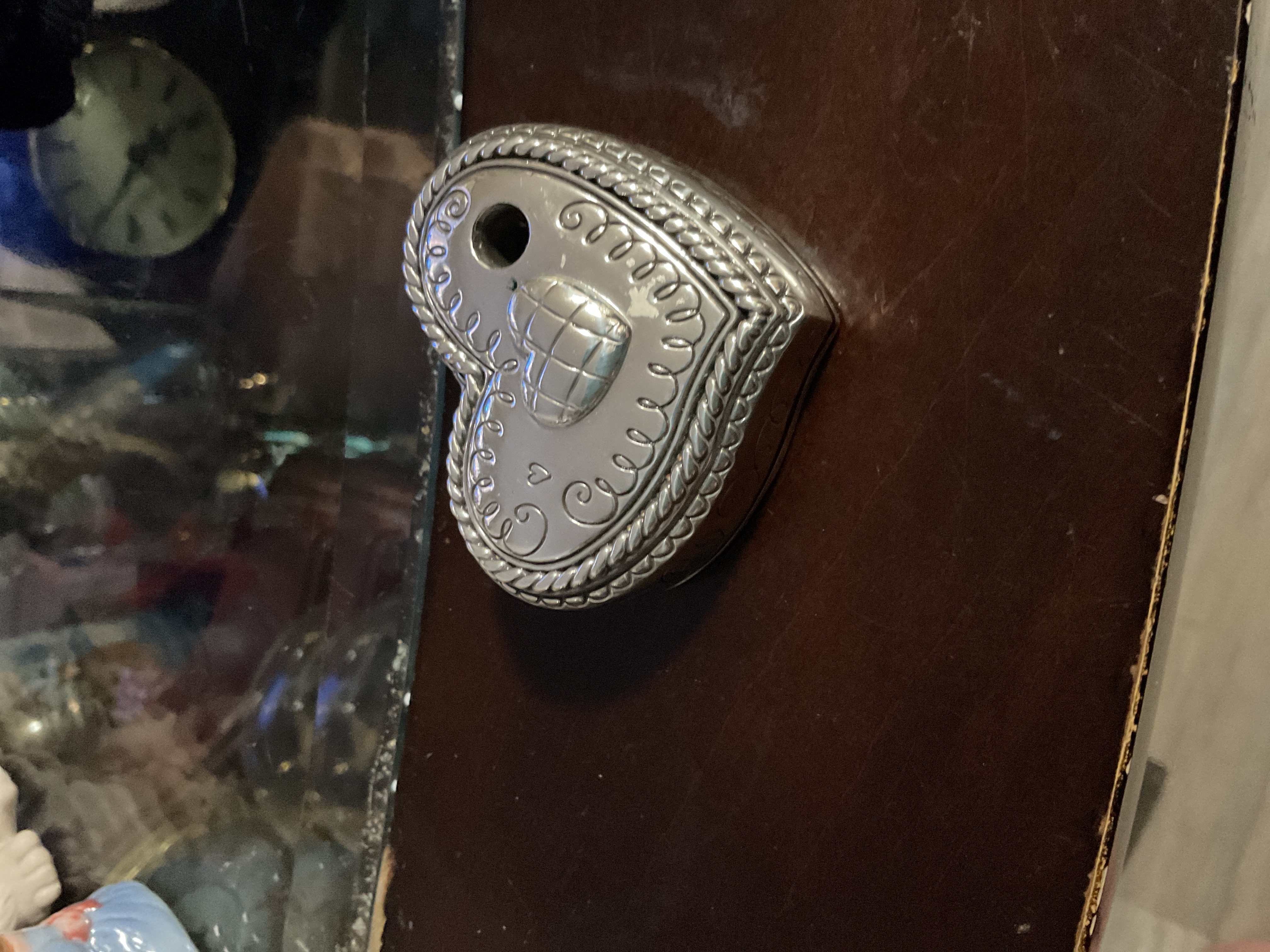 Victorian Revival Pewter Heart-shaped Trinket Box
