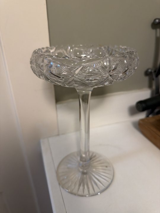 American Brilliant Period Style Cut Glass Compote