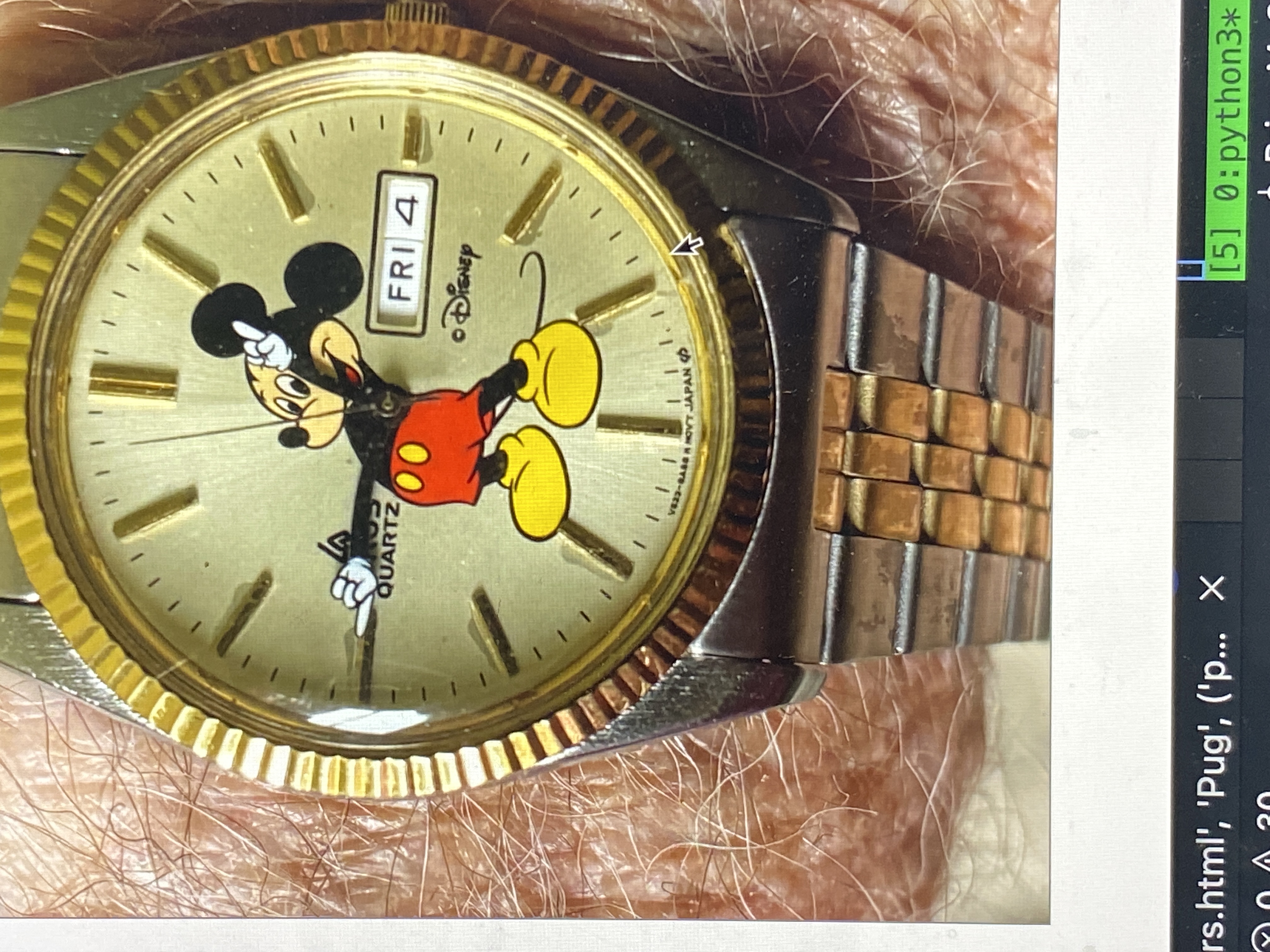 Vintage Japanese Quartz Disney Mickey Mouse Wristwatch