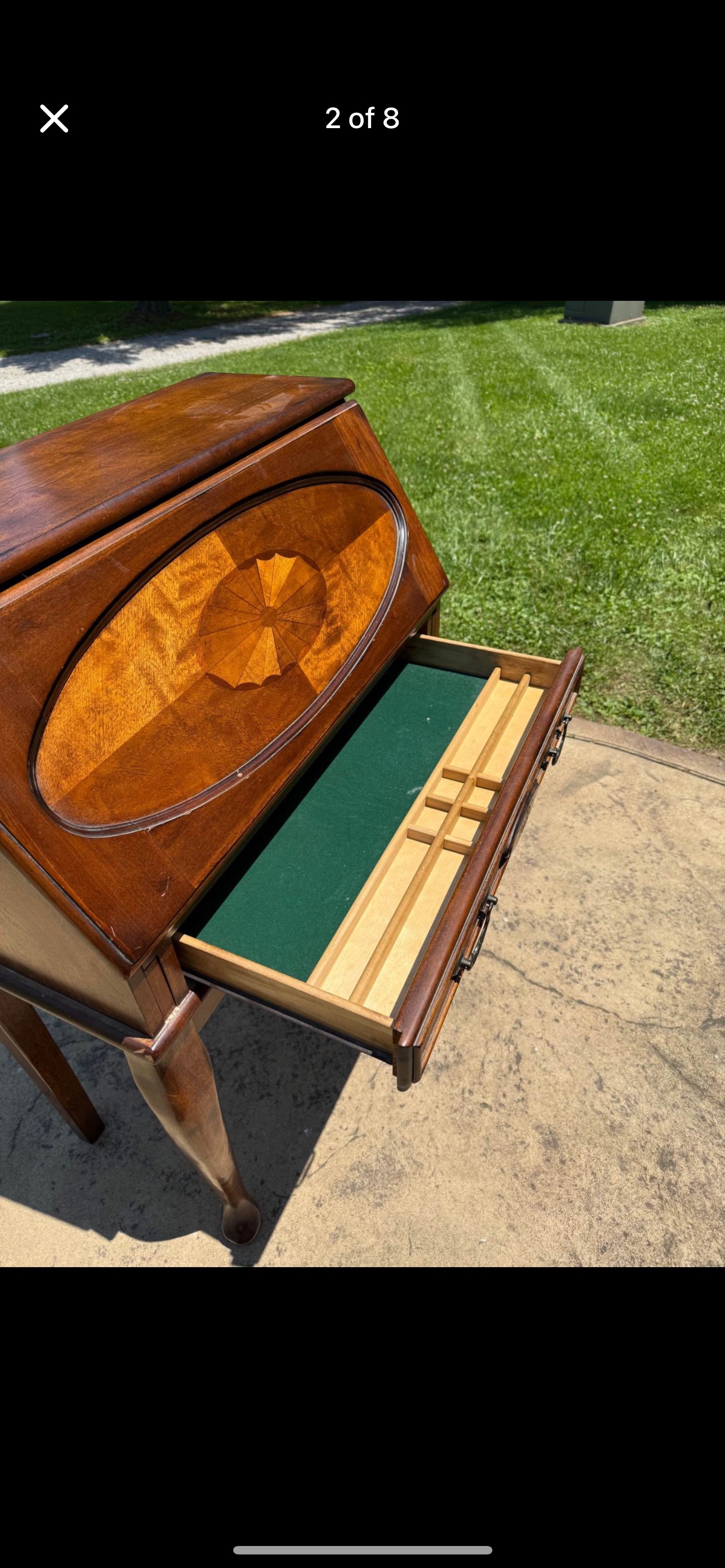 Federal Revival Mahogany and Satinwood Inlaid Writing Desk