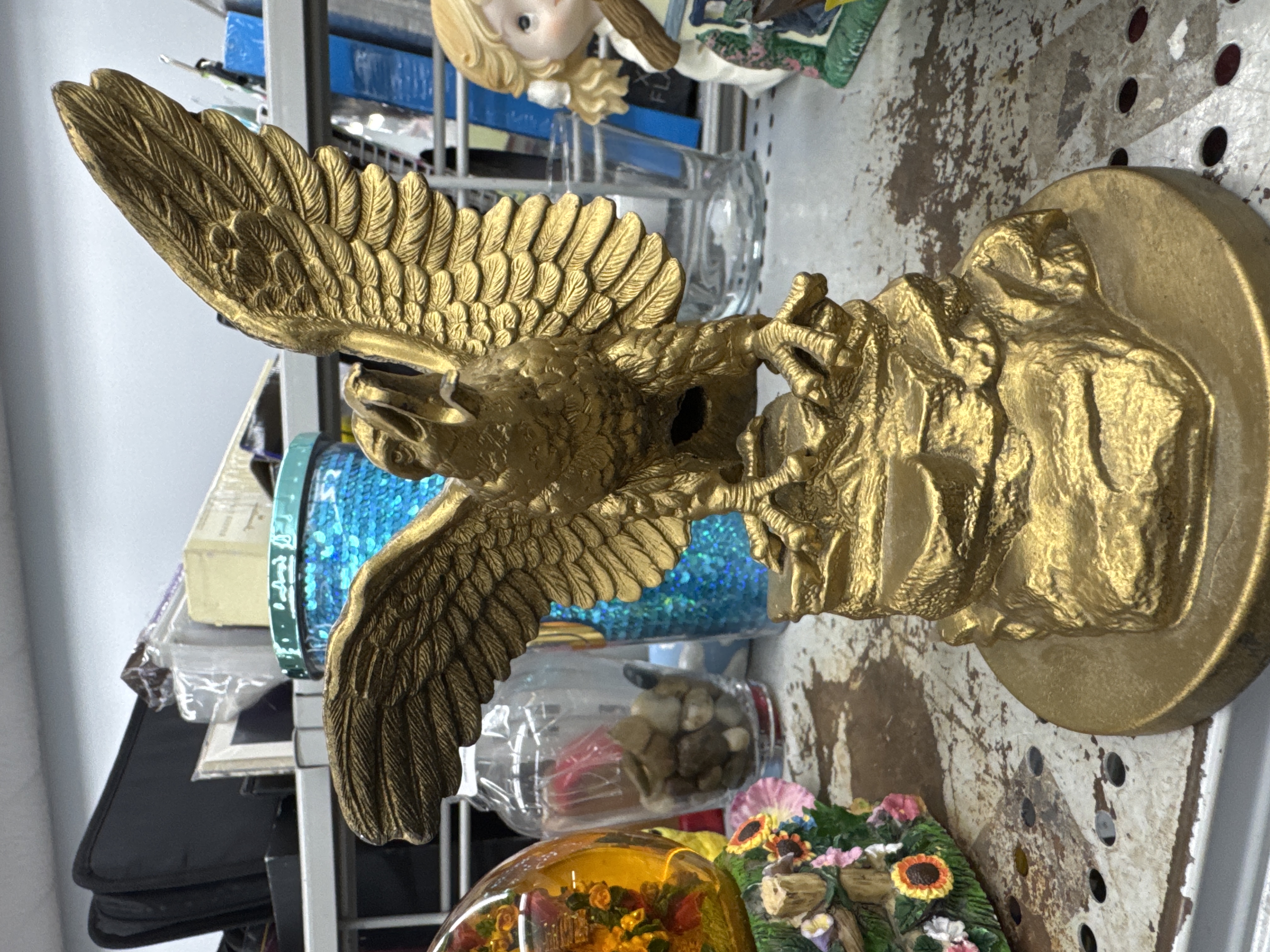 Cast Metal Eagle Figurine
