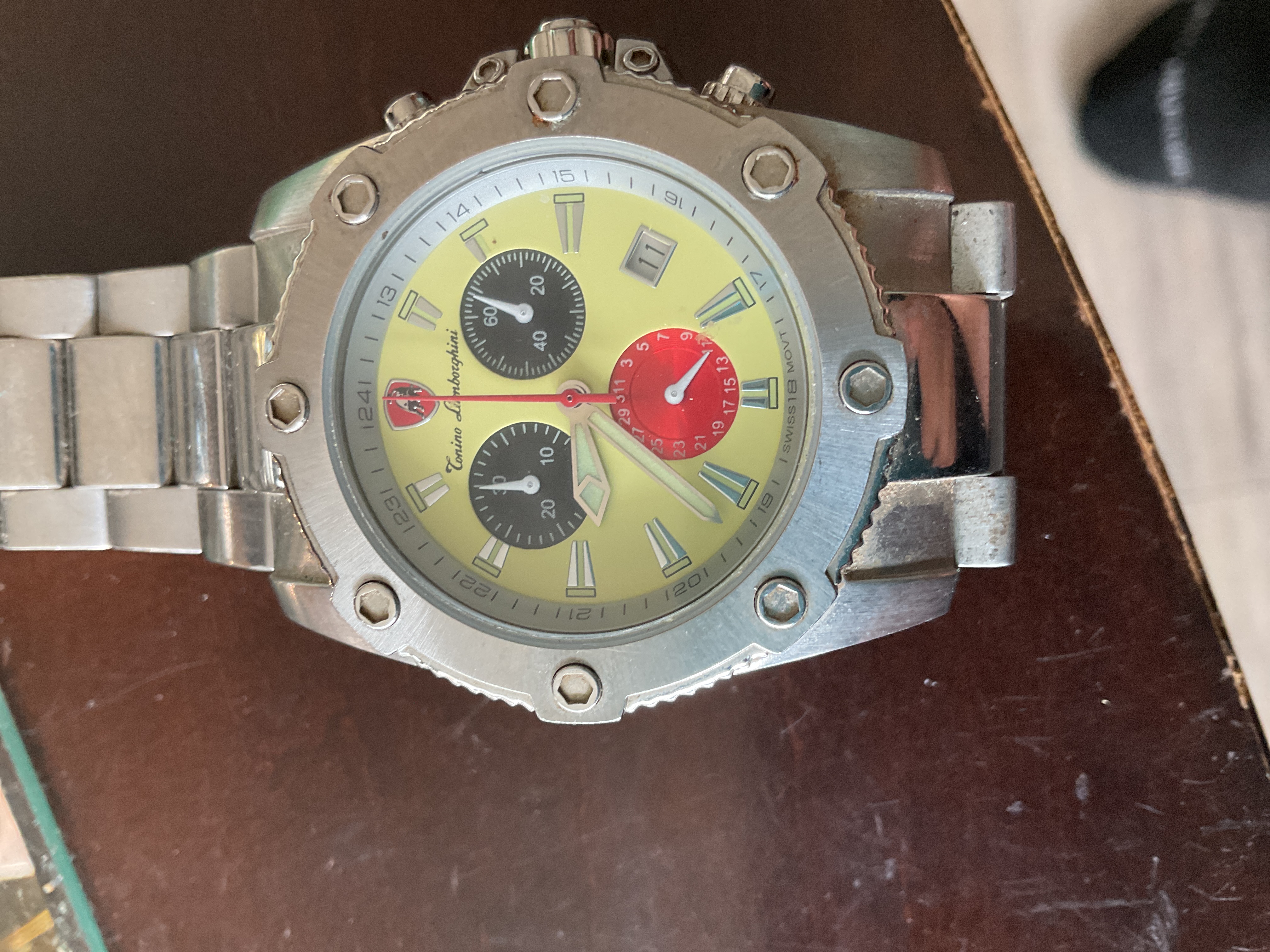 Tonino Lamborghini Modern Stainless Steel Chronograph Watch