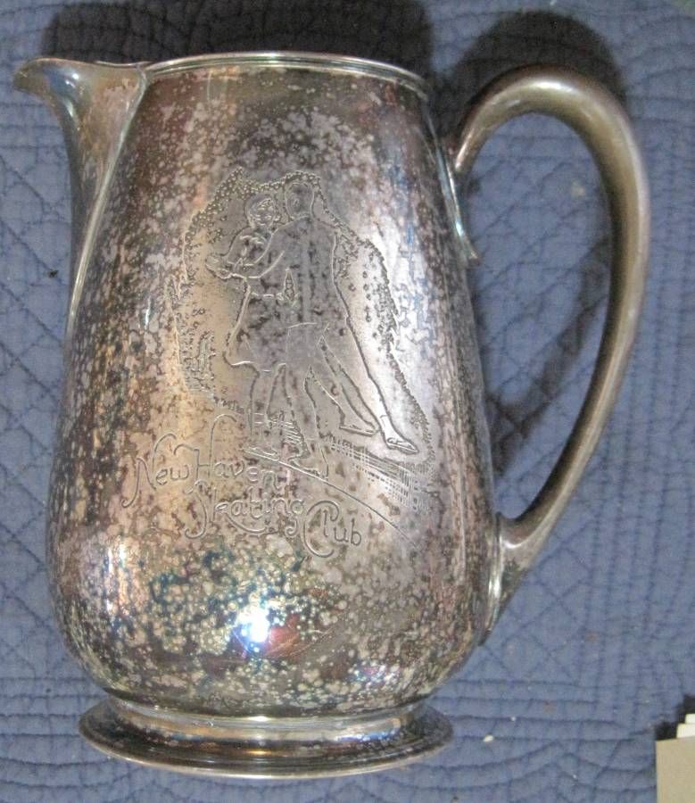 Art Deco Silverplate New Haven Skating Club Pitcher