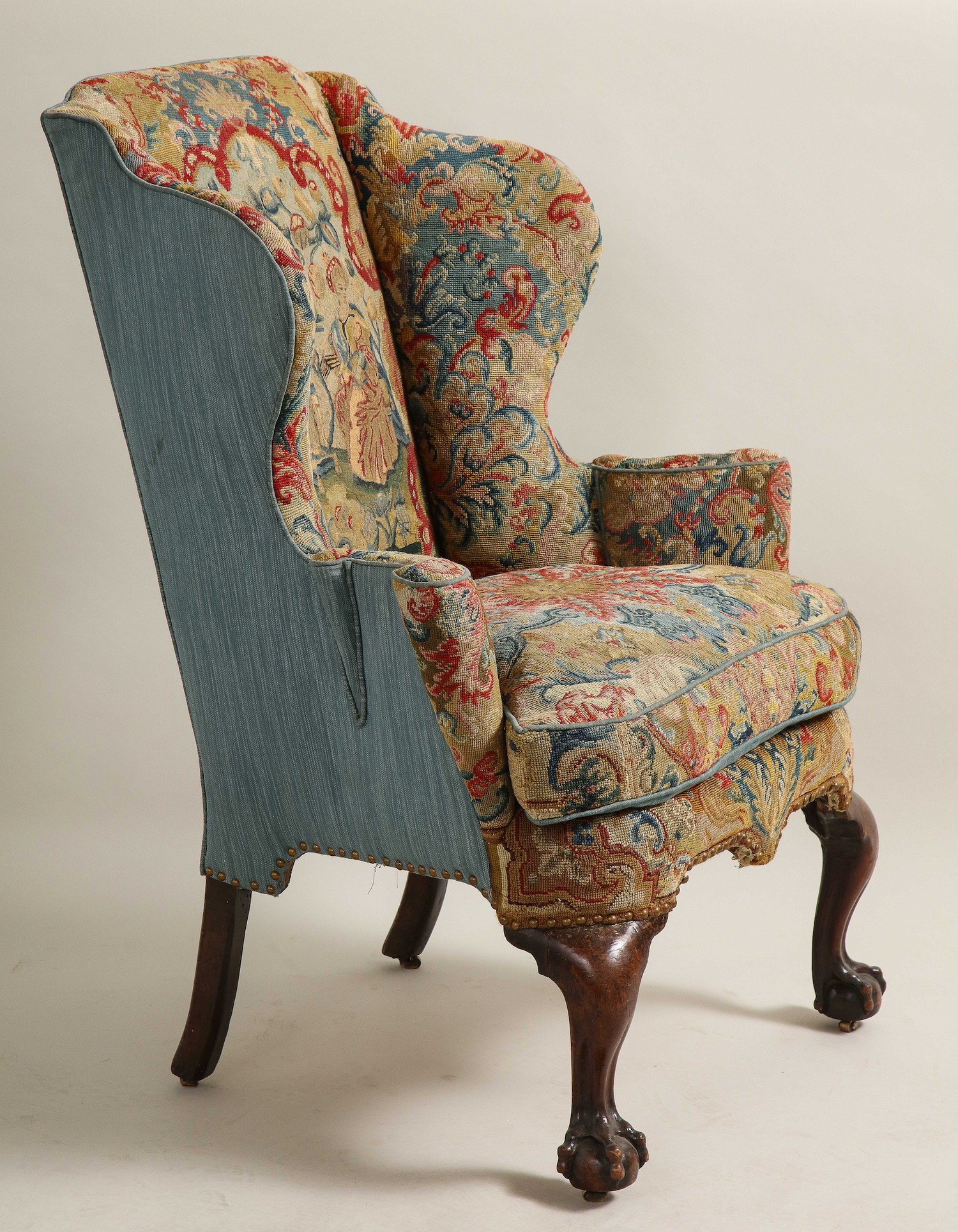 Walnut Wingchair with Original Needlepoint thumbnail 5