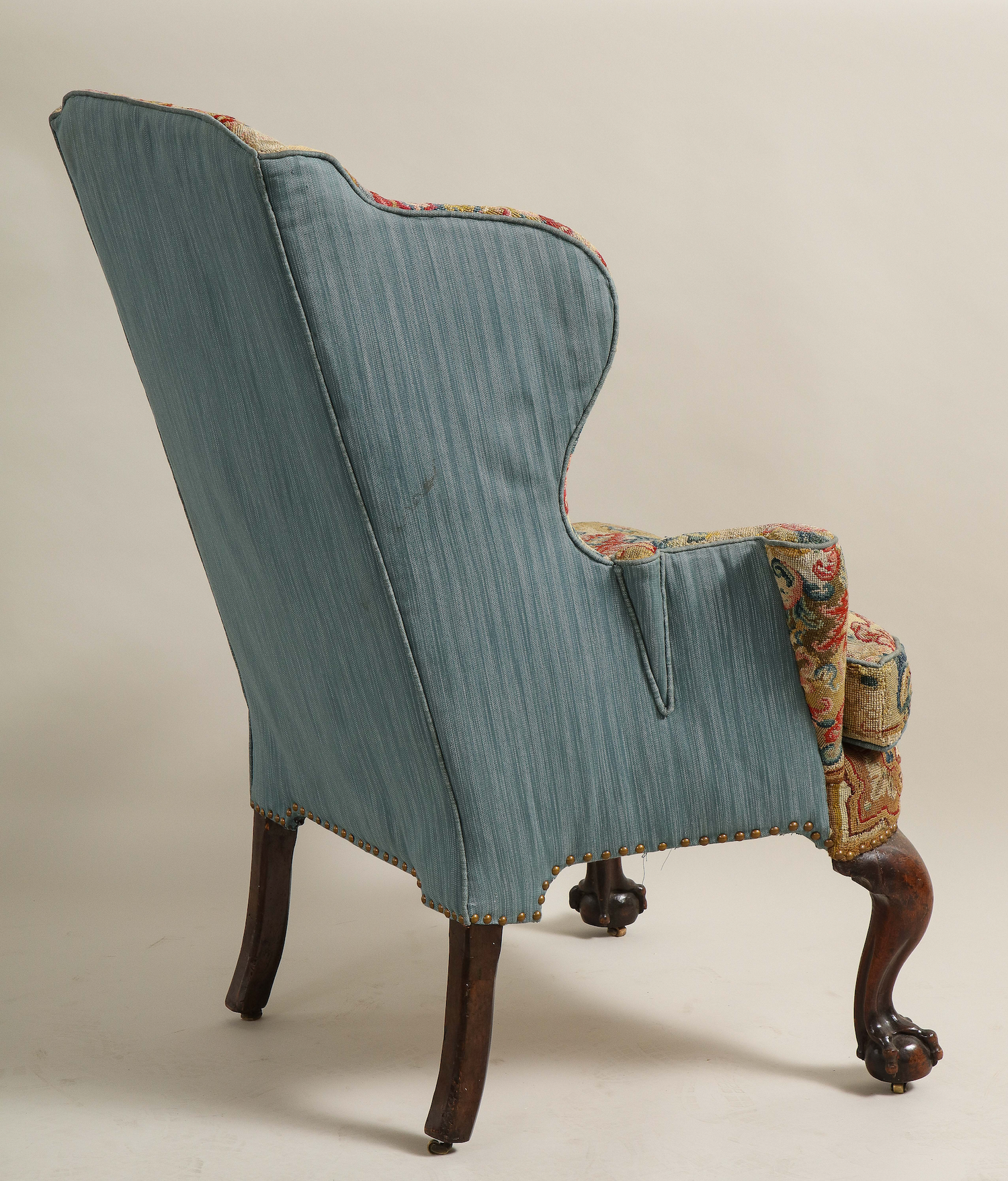 Walnut Wingchair with Original Needlepoint thumbnail 6