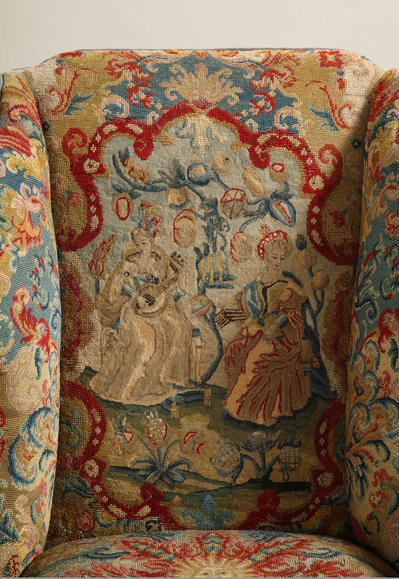 Walnut Wingchair with Original Needlepoint thumbnail 8