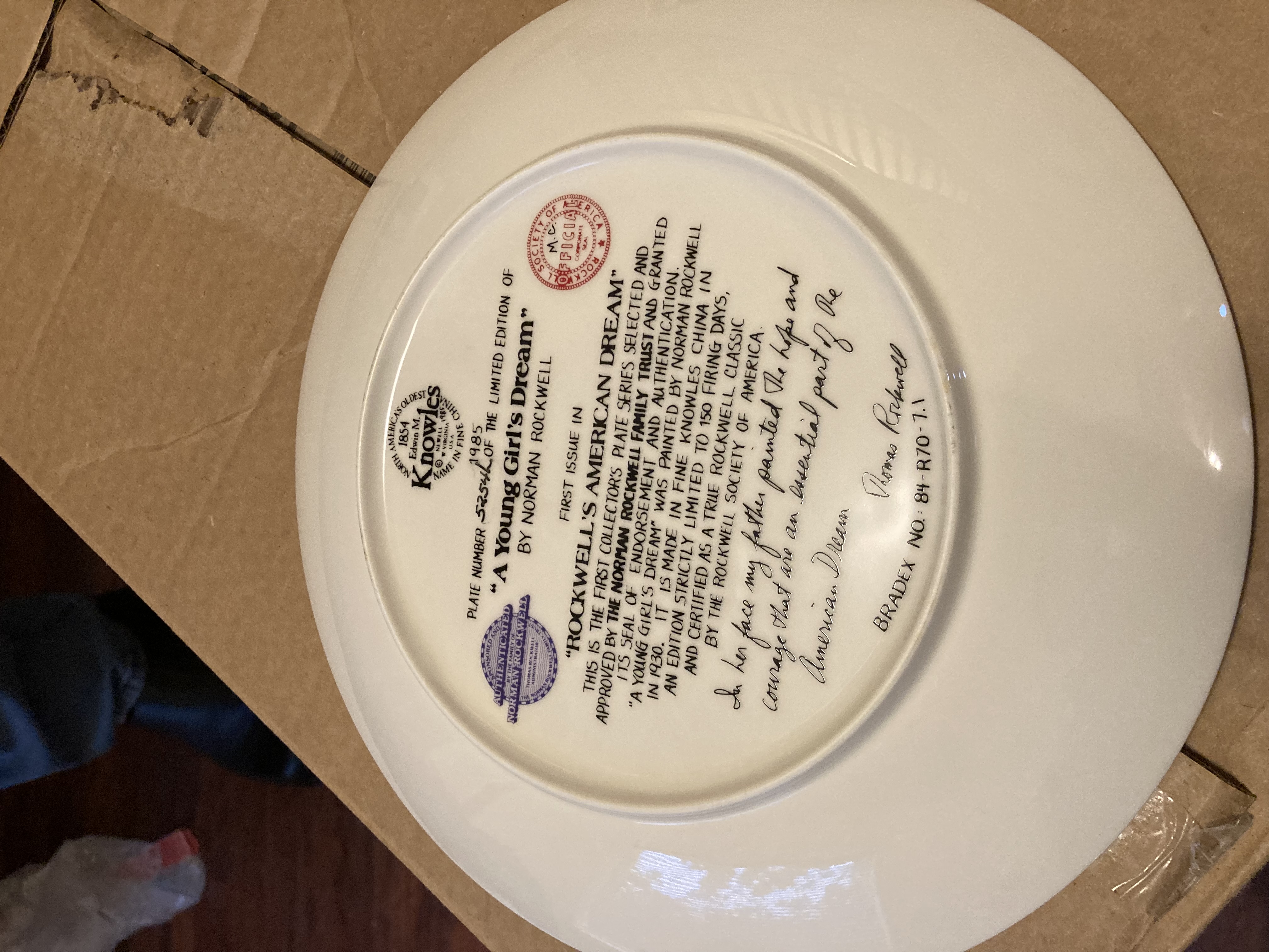 Norman Rockwell Collector's Plate