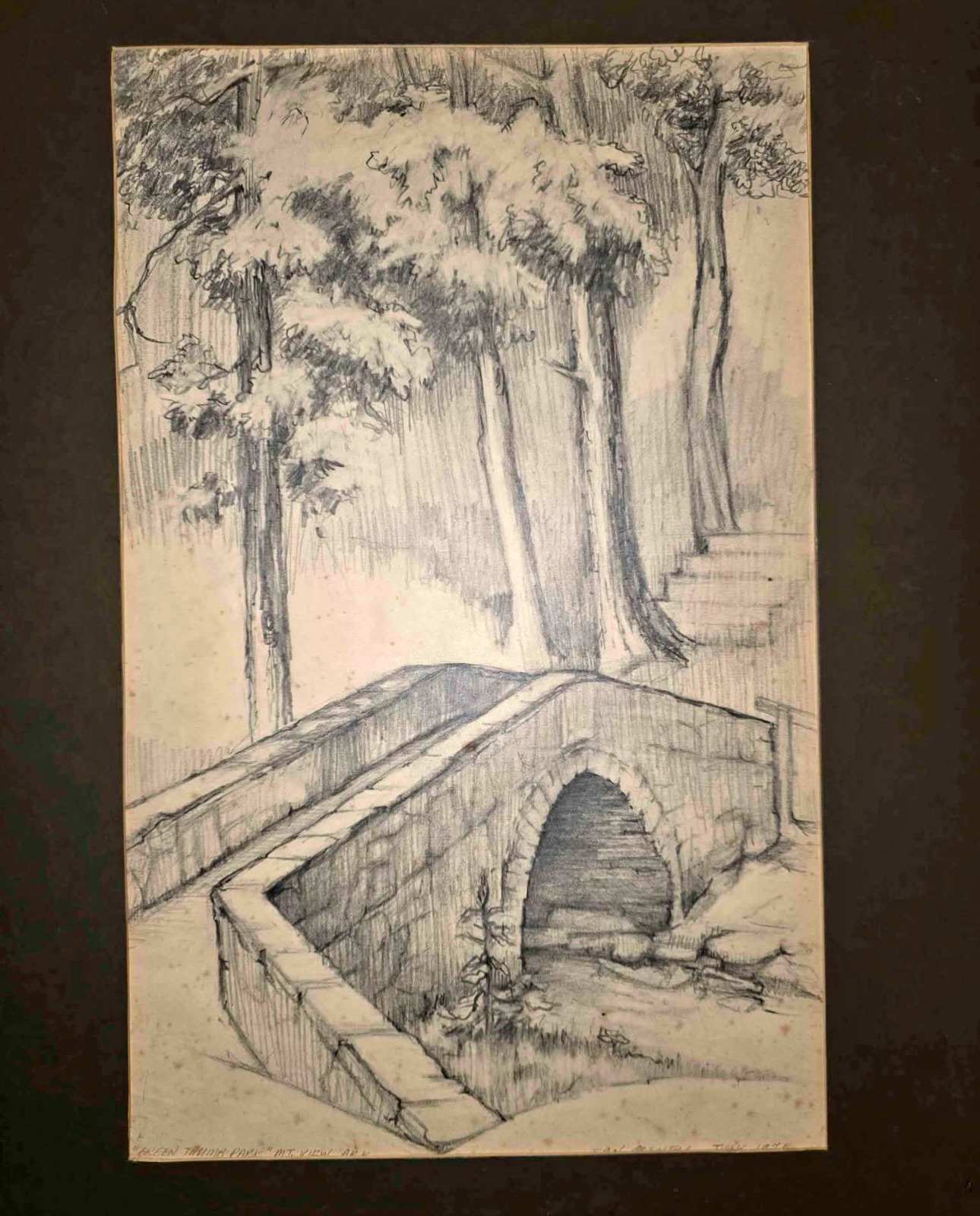 Jan Gosnell Pencil Landscape Drawing, July 1971 thumbnail 2