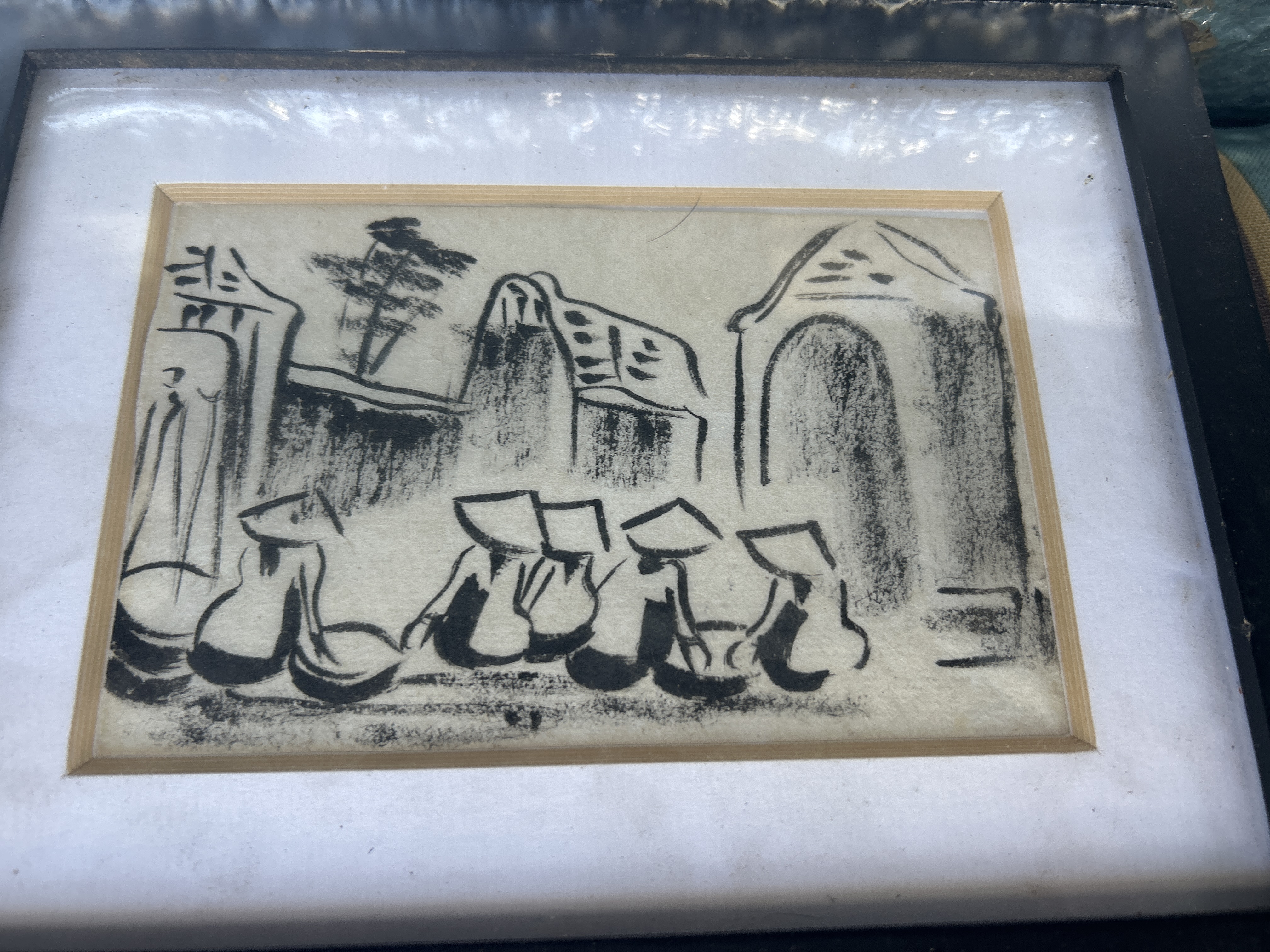 Cubist Style Charcoal Drawing