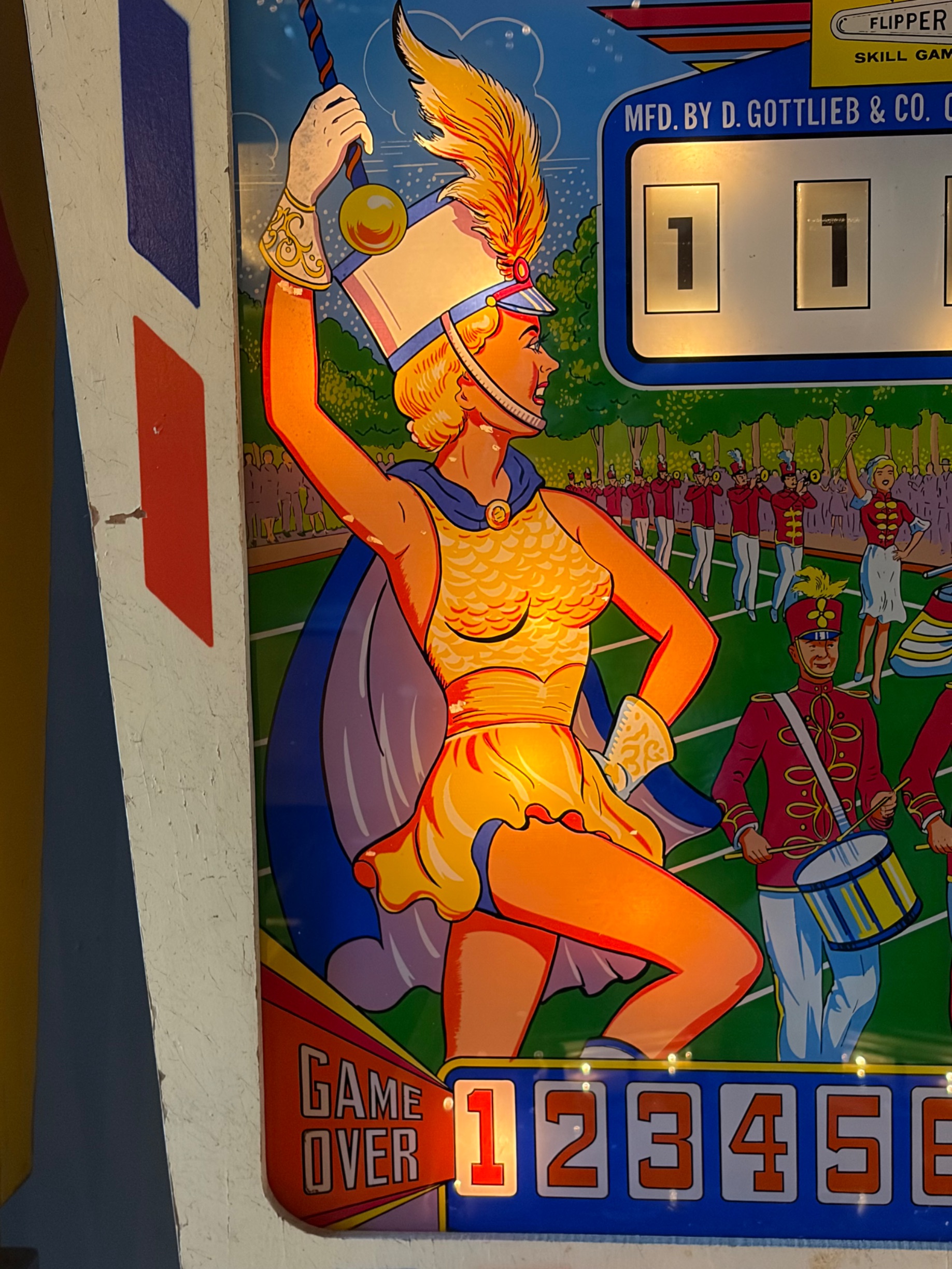 American Mid-Century Modern D. Gottlieb & Co. 'Majorettes' Add-A-Ball Pinball Machine thumbnail 7