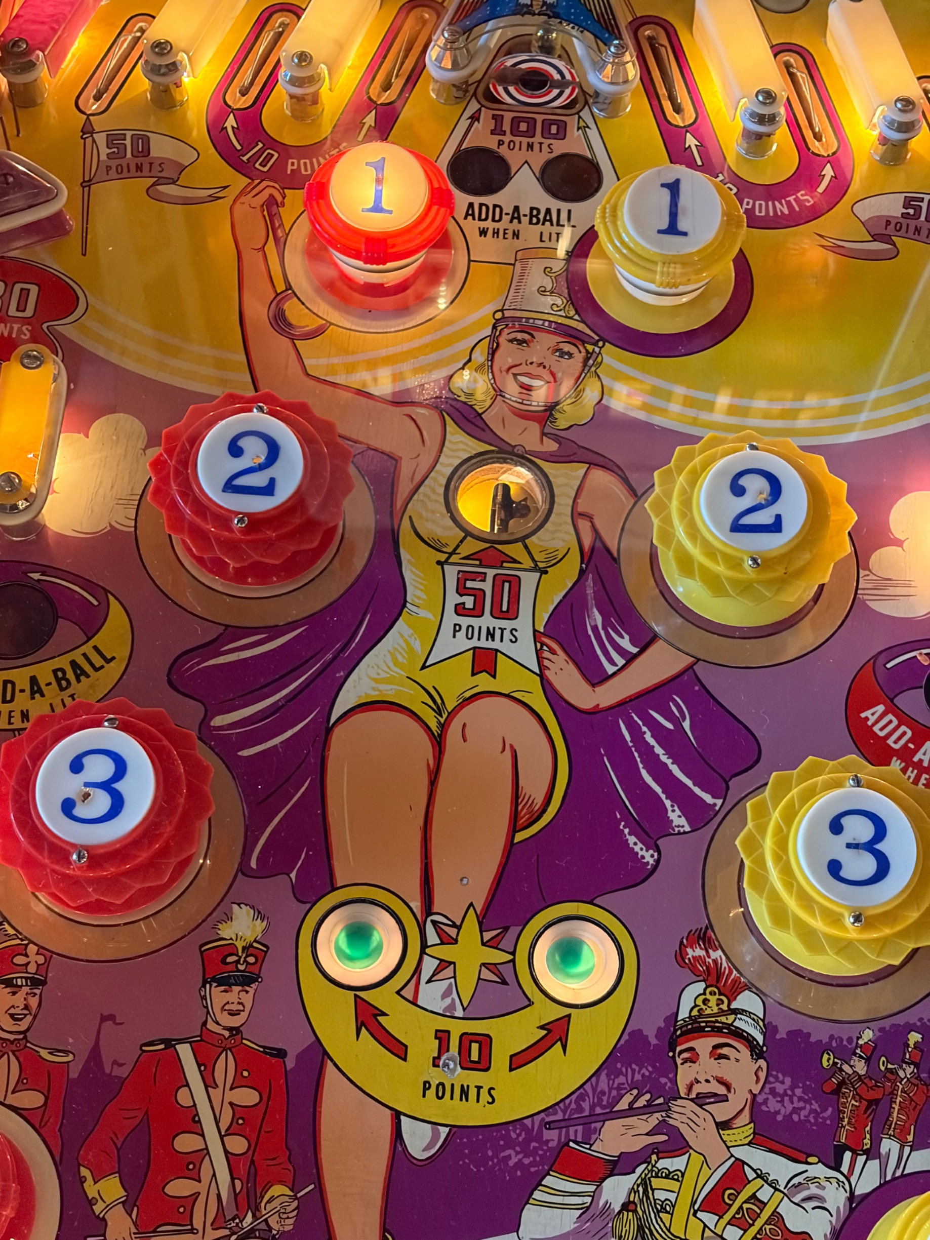 American Mid-Century Modern D. Gottlieb & Co. 'Majorettes' Add-A-Ball Pinball Machine thumbnail 8