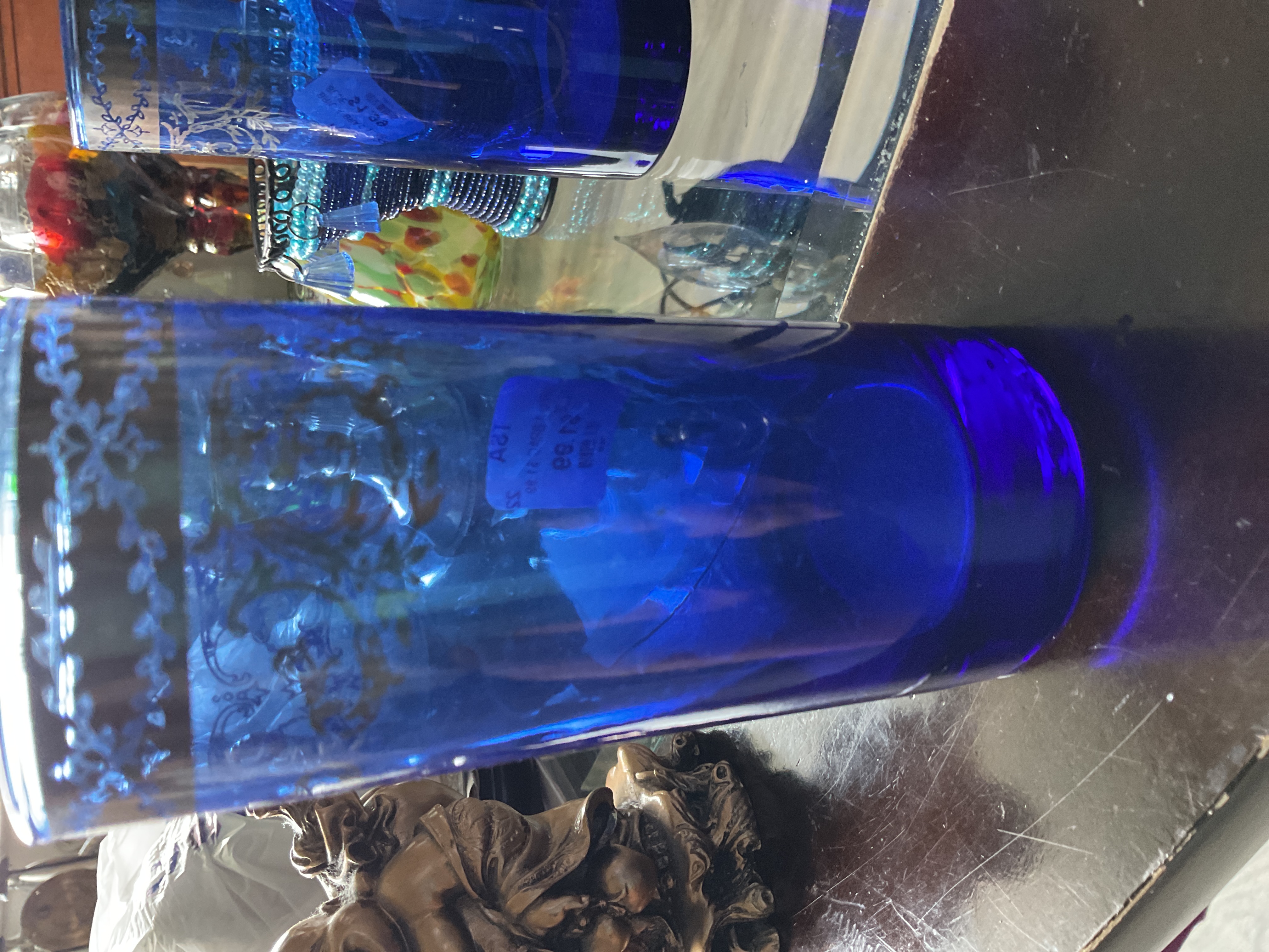 American Art Deco Cobalt Blue Glass Tumbler