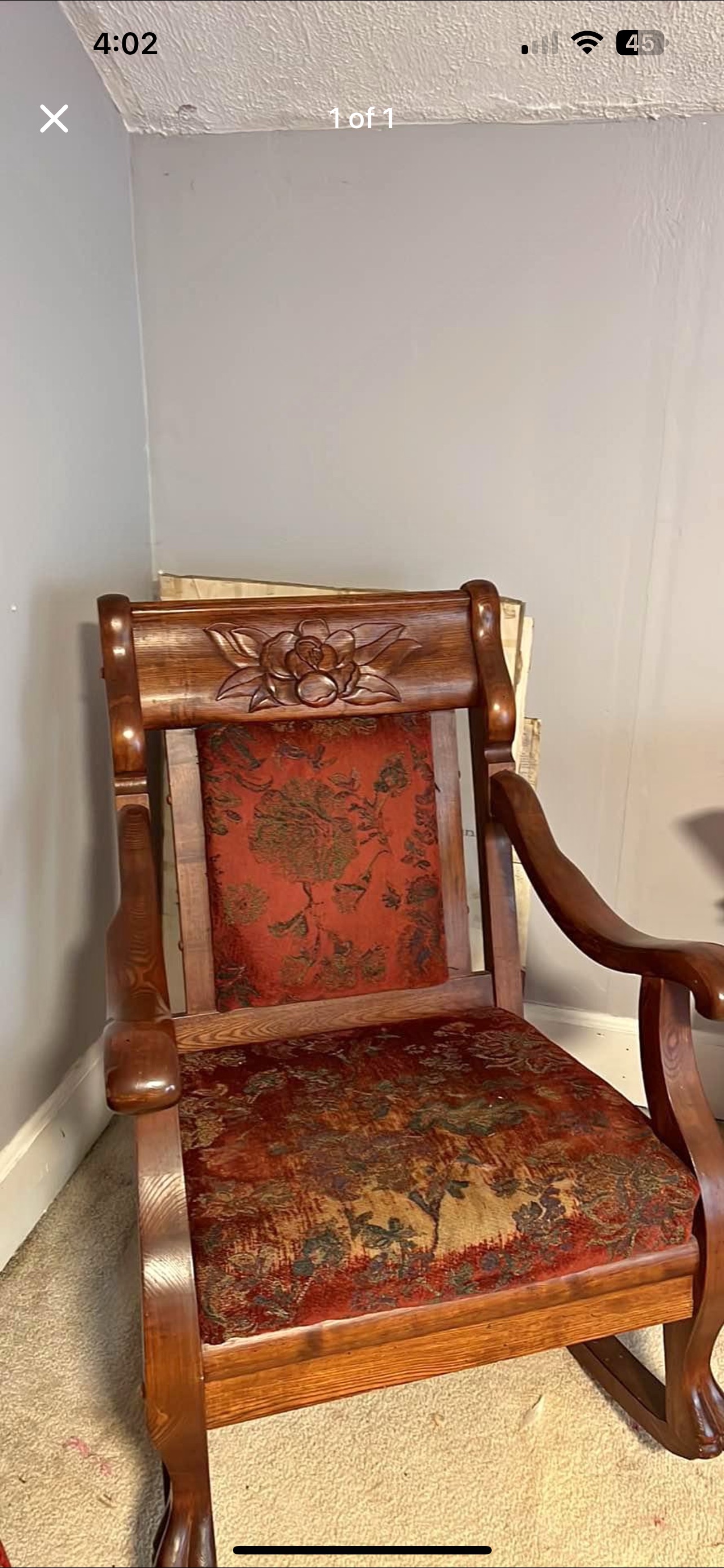 American Victorian Period Walnut Rocking Chair