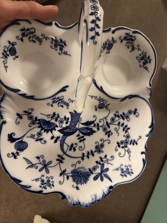 Blue Onion Pattern Porcelain Condiment Dish