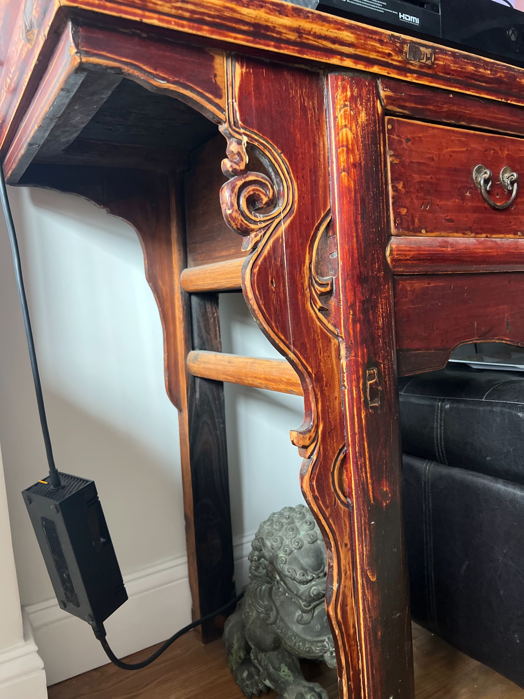 Chinese Style Carved Wood Console Table thumbnail 3