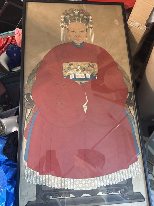 Chinese Qing Dynasty Style Ancestor Portrait of a Woman