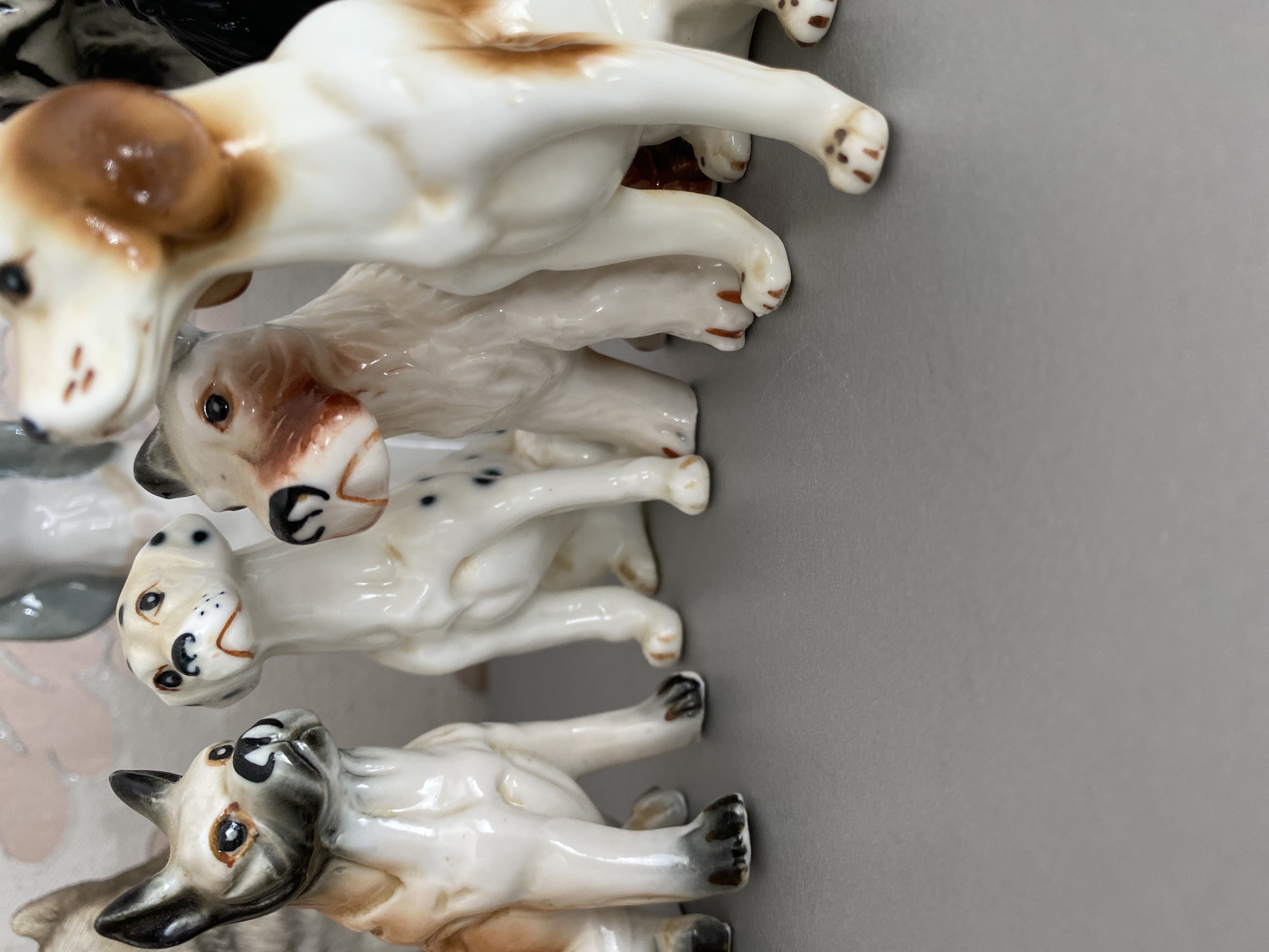 Mid-20th Century Glazed Ceramic Dog Figurines