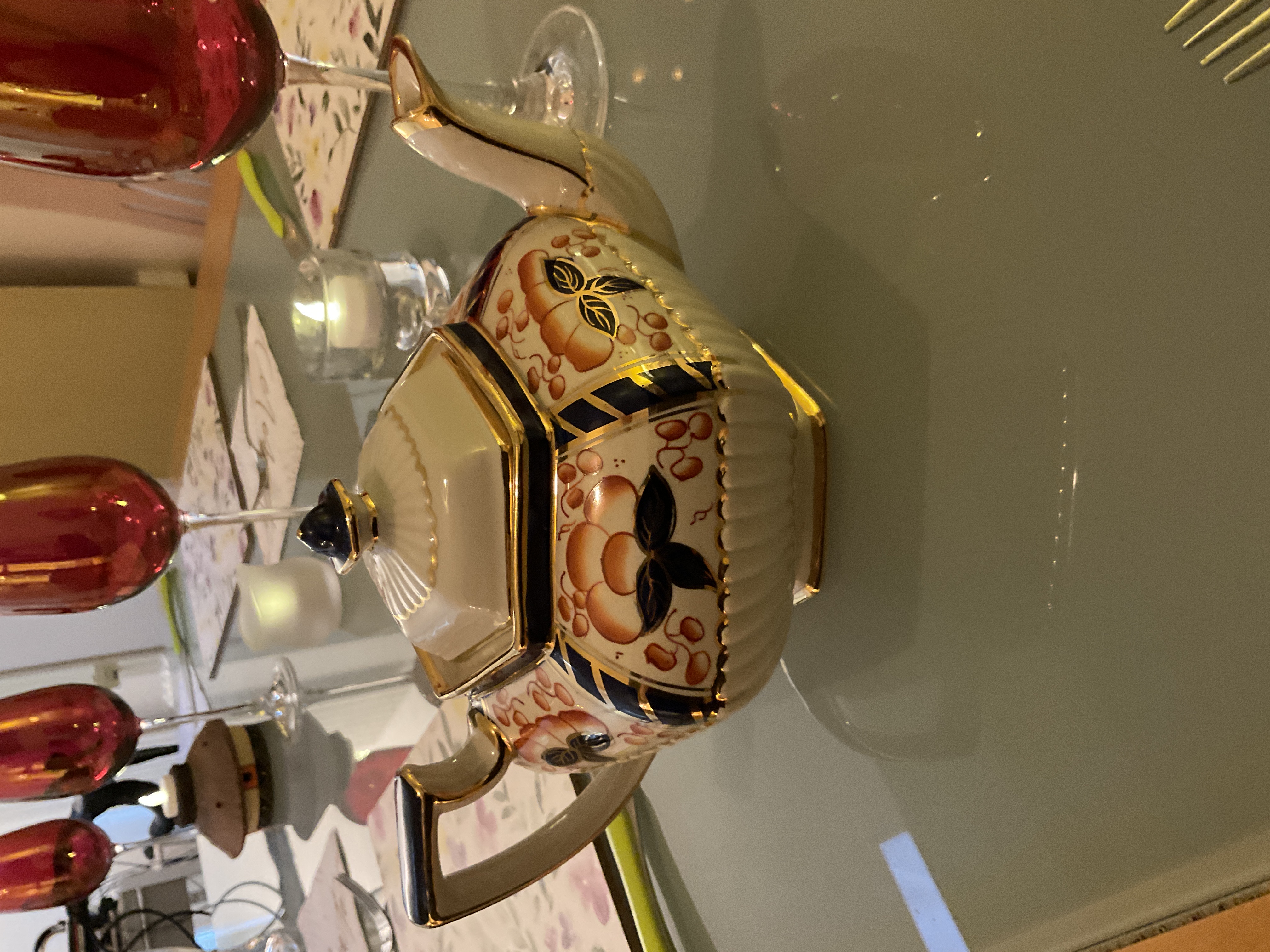 Imari Style Porcelain Teapot