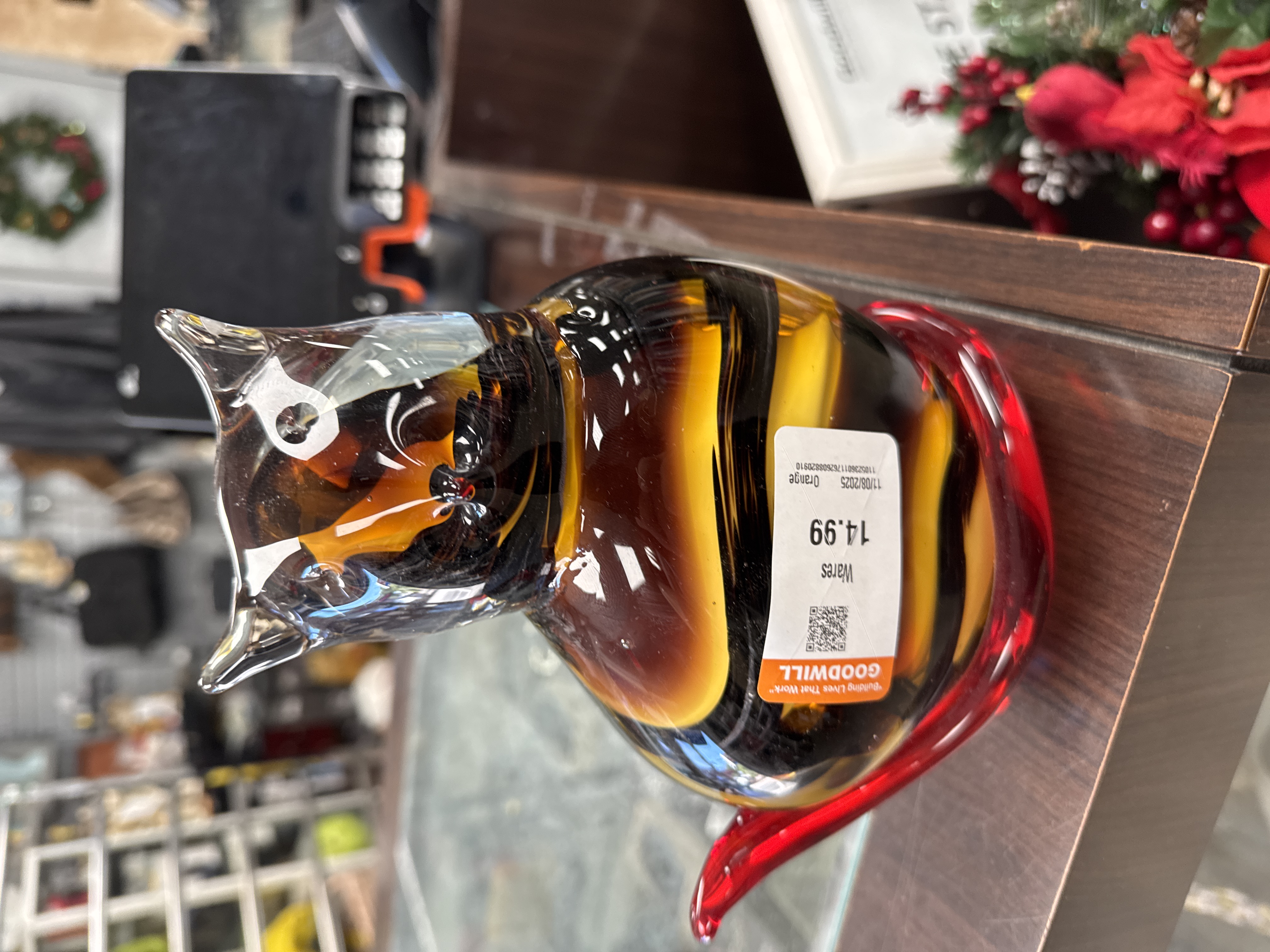 Murano Style Blown-Glass Cat Figurine