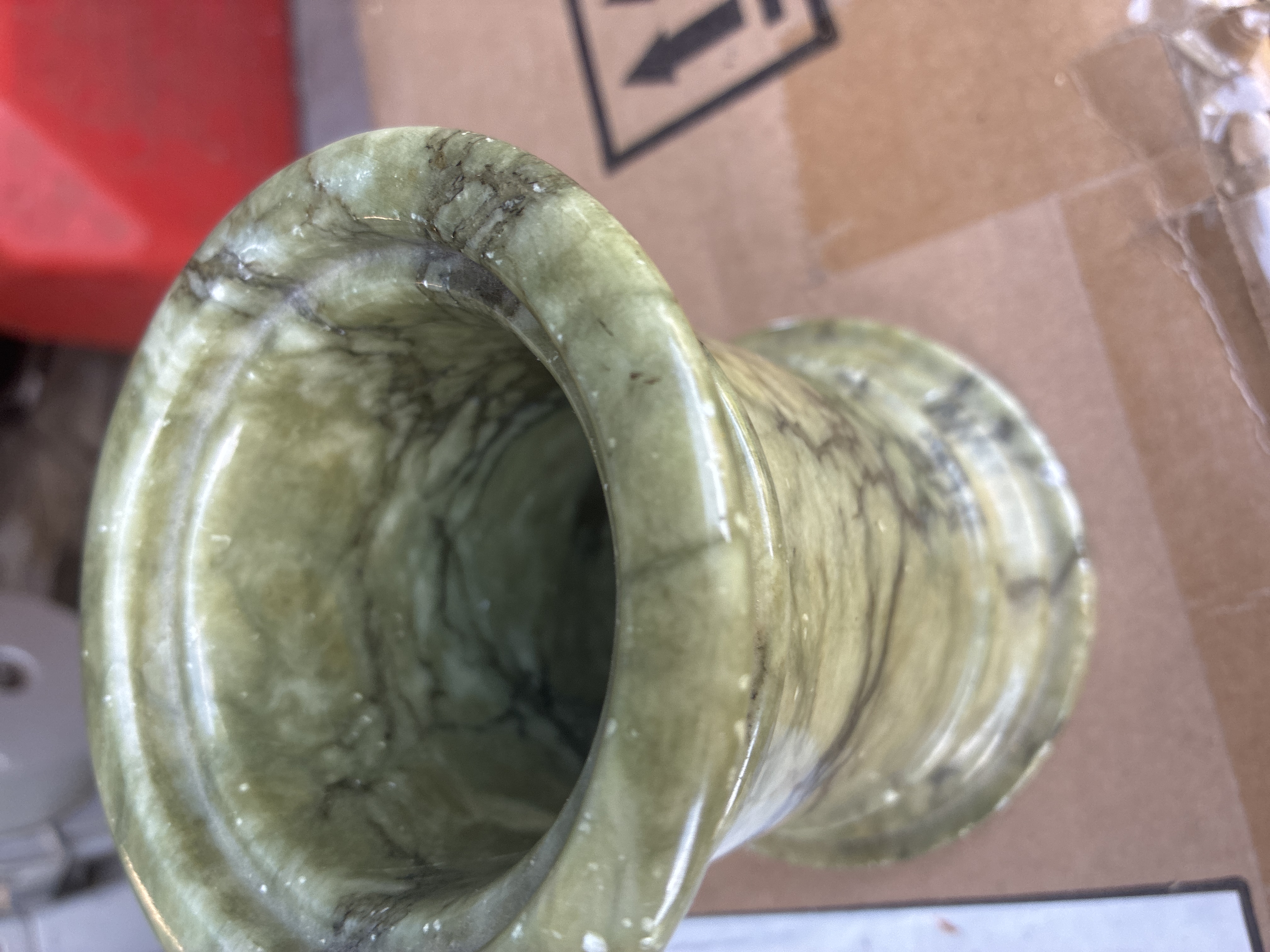 Victorian Green Serpentine Marble Mortar